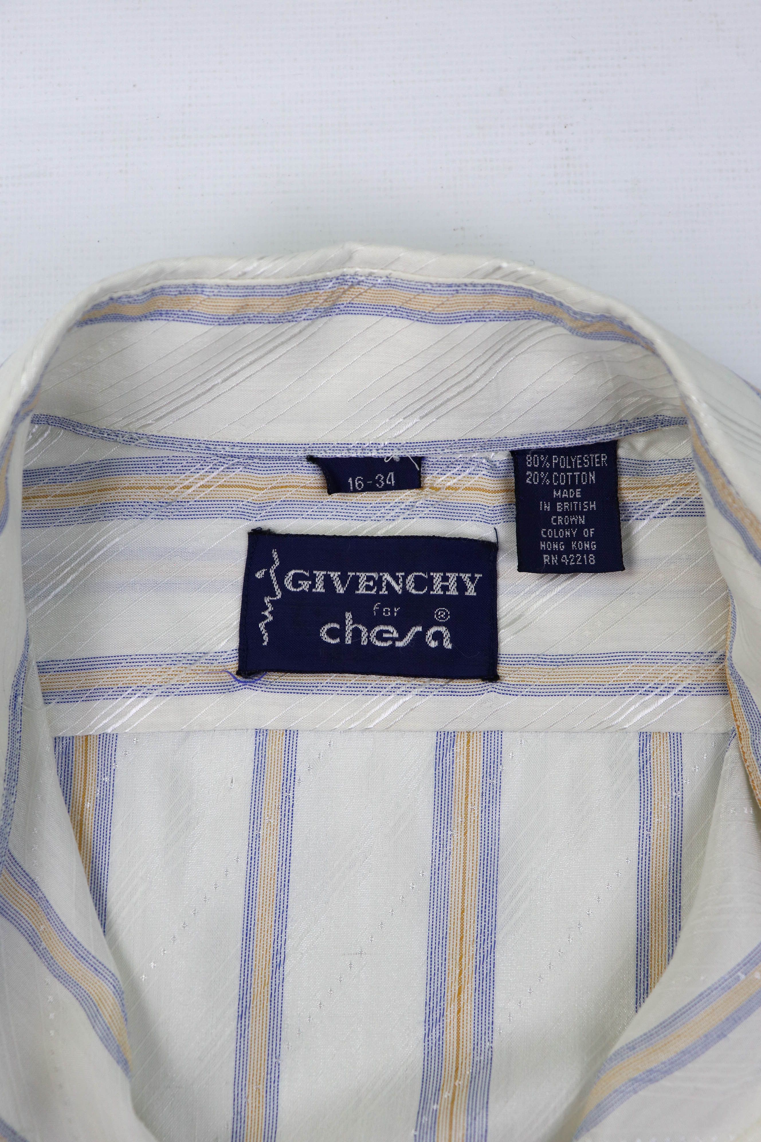 Givenchy Givenchy 60-70s Vintage Made in Hong Kong Striped Shirt Size US L / EU 52-54 / 3 - 11 Thumbnail