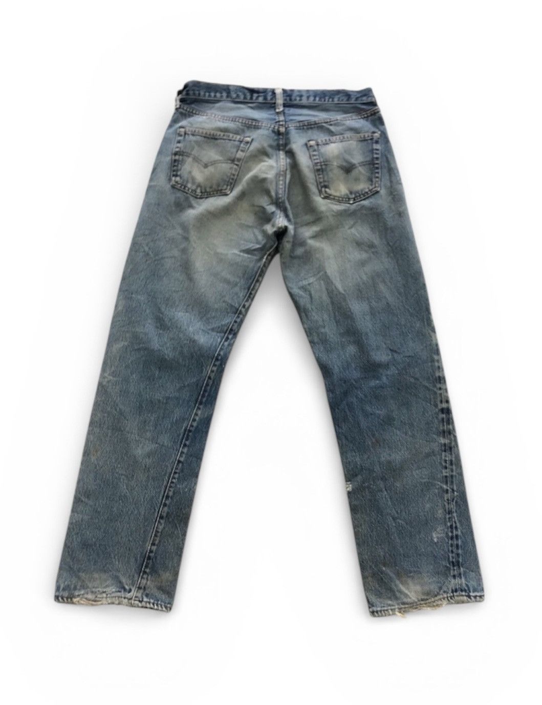 Levi's Vintage Levis 501 Small E Selvedge Distressed Denim Jeans Size US 32 / EU 48 - 2 Thumbnail