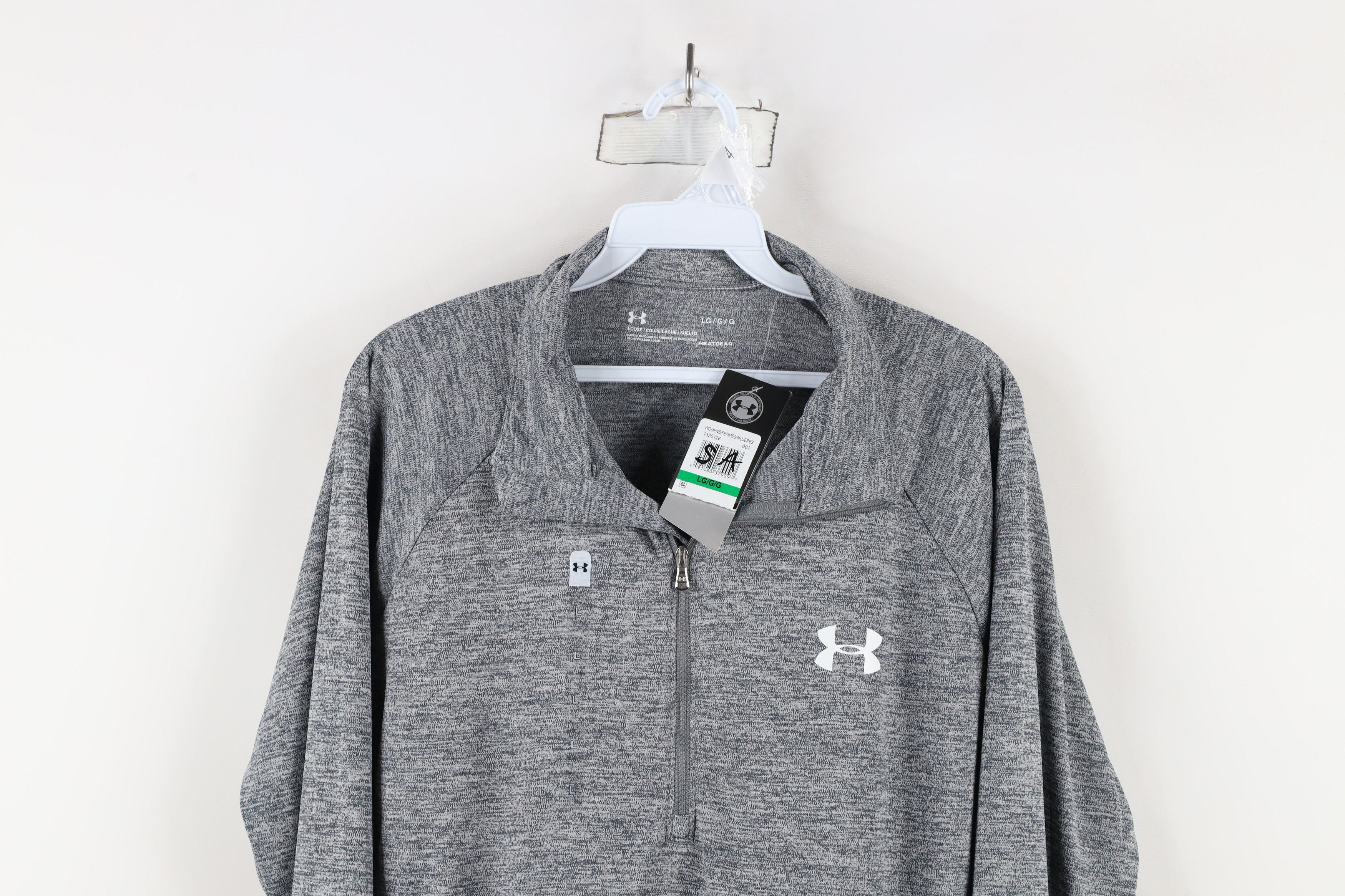 Under Armour × Vintage New Under Armour HeatGear Half Zip Pullover Jacket Top Gray Size L / US 10 / IT 46 - 2 Thumbnail