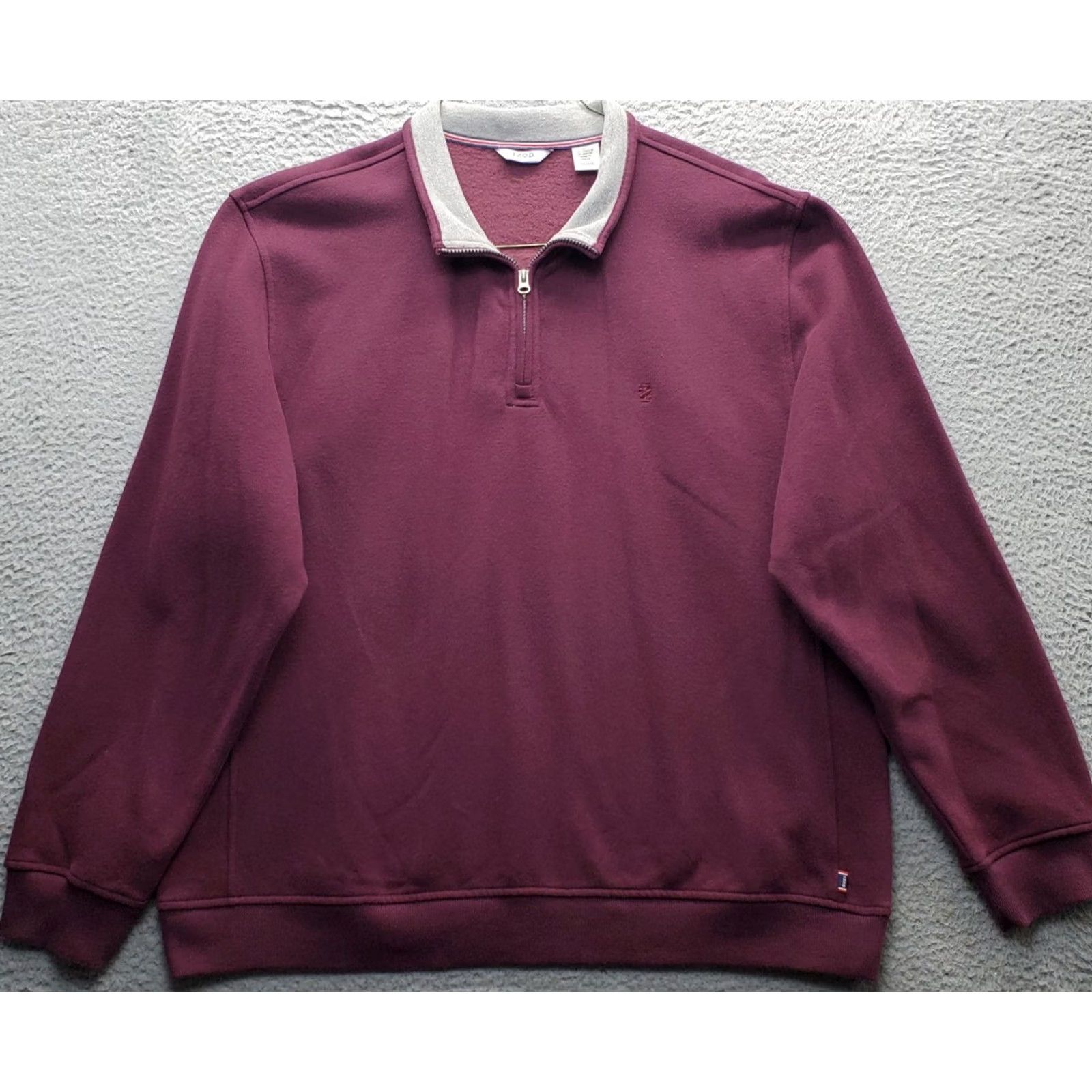 Izod IZOD Mens Sweatshirt Burgundy Fleece Lined Embroidered Logo 1/4 Zip XL/XXL Size: Mens Size 2XL Size US XXL / EU 58 / 5 - 2 Thumbnail