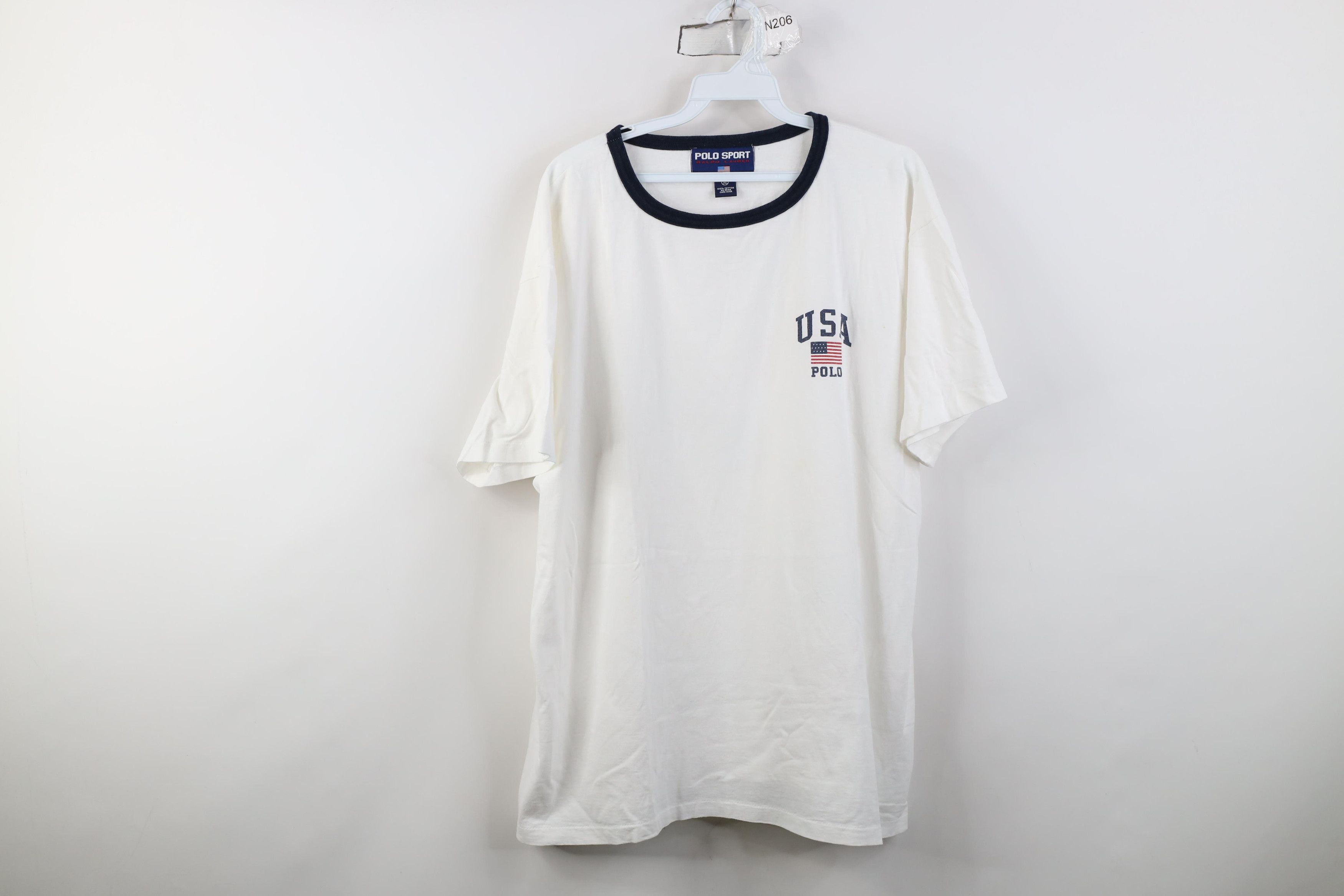 Polo Ralph Lauren Vintage 90s Polo Sport Ralph Lauren USA Flag T-Shirt USA Size US XL / EU 56 / 4 - 1 Thumbnail