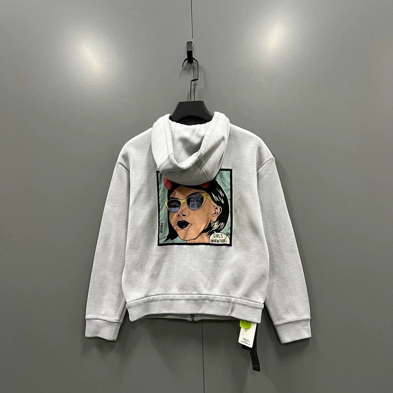 Prada PRADA Graphic Hooded Sweatshirt with Zipper- DMC Size US XS / EU 42 / 0 - 1 Thumbnail