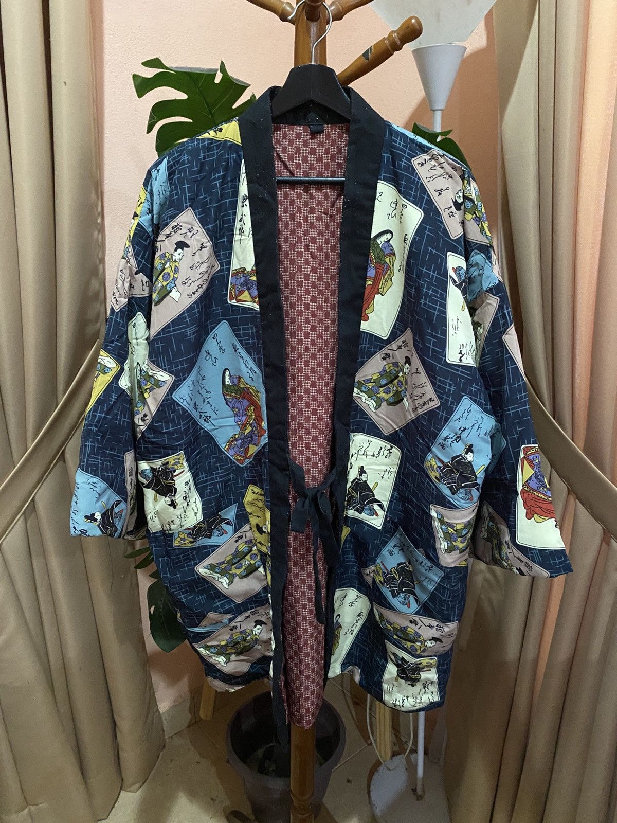 Japanese Brand VINTAGE HANTEN SAMURAI PRINT KIMONO CLASSIC DESIGN Size US M / EU 48-50 / 2 - 2 Thumbnail
