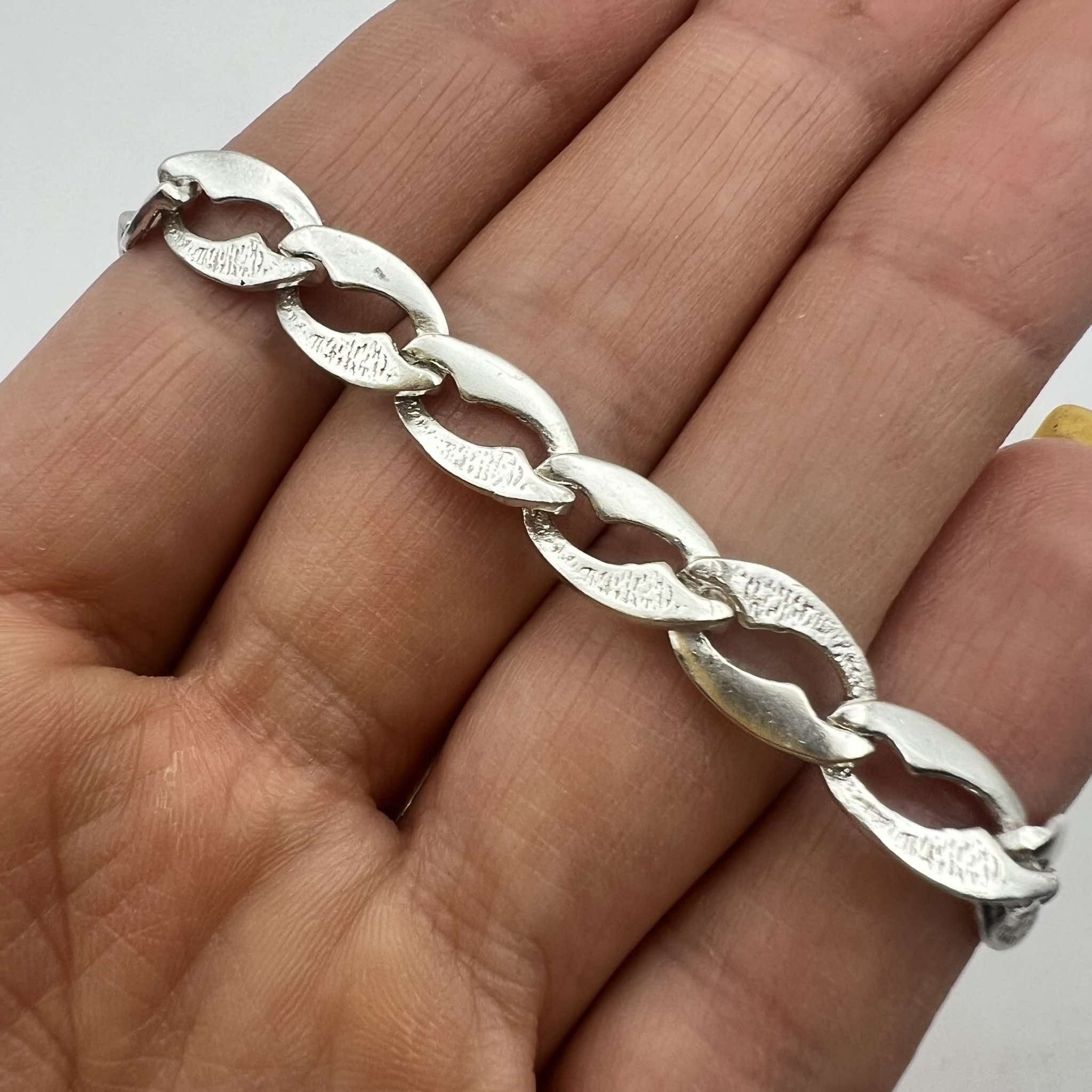 Vintage Vintage Sterling Silver 925 Men's Women's Chain Bracelet Size ONE SIZE - 4 Thumbnail