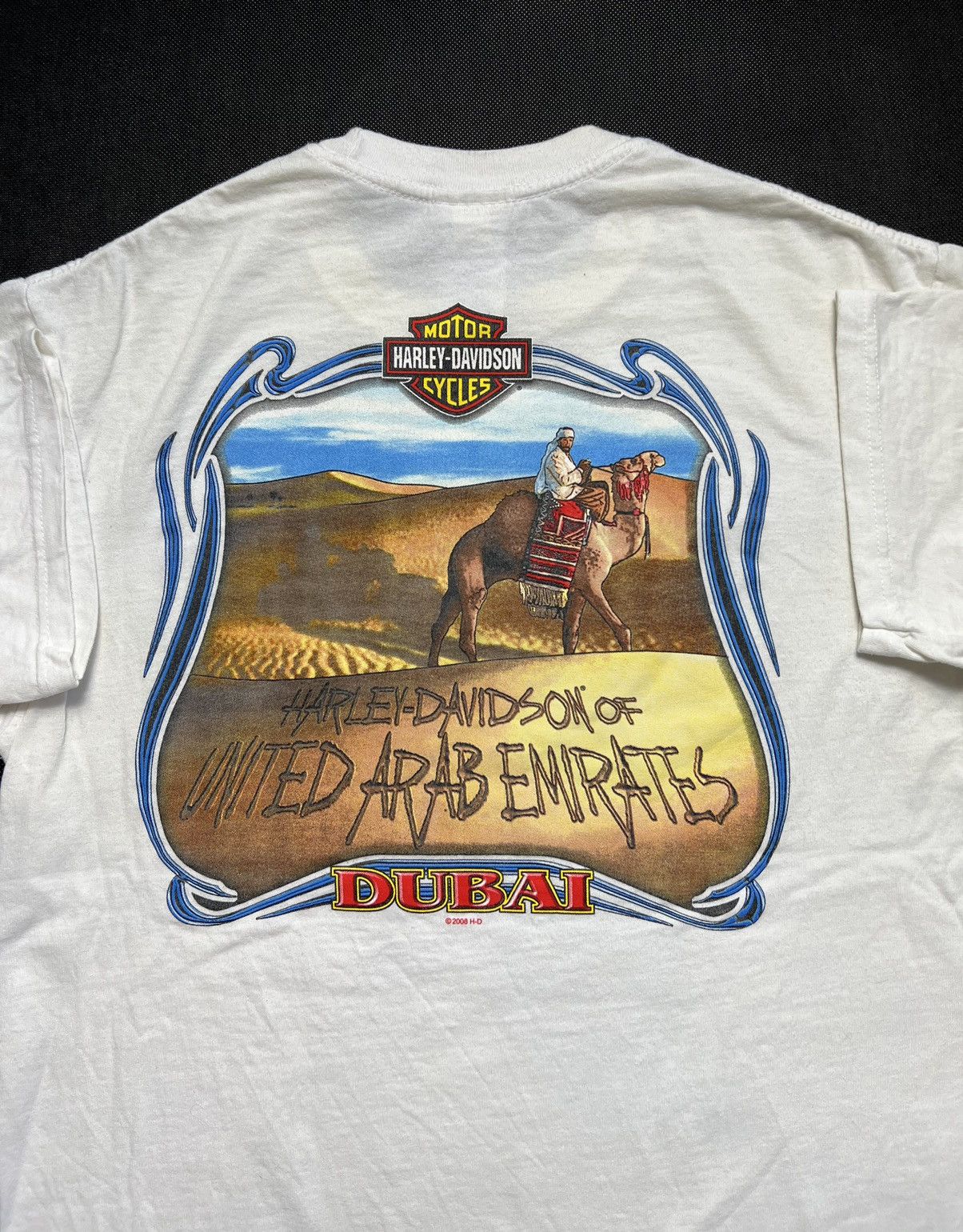 Harley Davidson × Vintage Tshirt Harley Davidson Motor Cycles Dubai 2008 Vintage Size US L / EU 52-54 / 3 - 1 Thumbnail