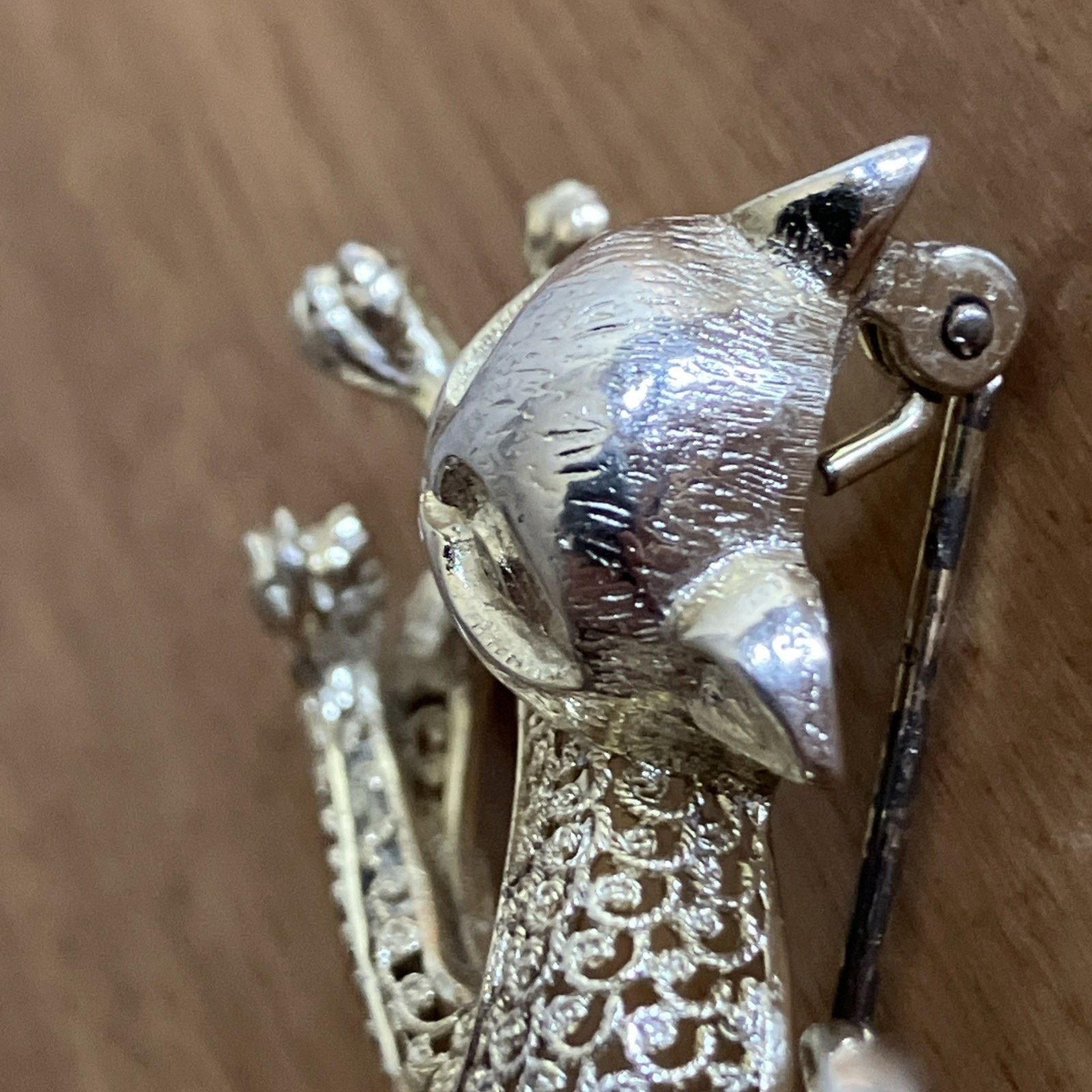 Other Vtg Scaredy Cat Sterling Silver Filigree Brooch Pin Germany Size ONE SIZE - 12 Thumbnail