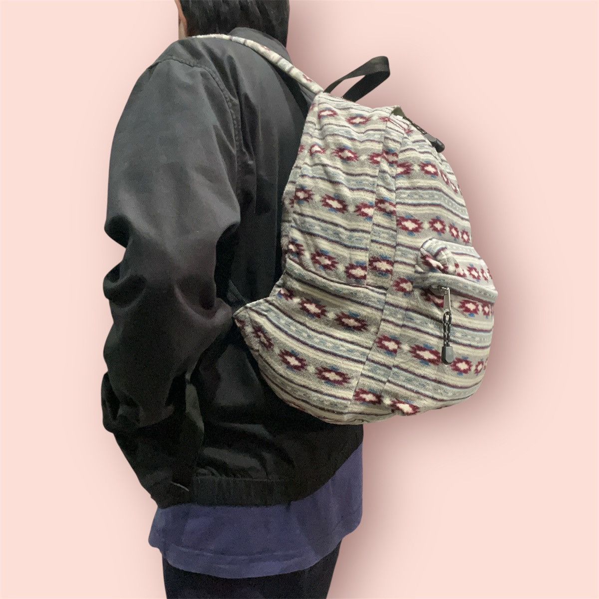 Japanese Brand VINTAGE UNIQLO MICRO FLEECE NORDIC NATIVE BACKPACK/DAYPACK Size ONE SIZE - 3 Thumbnail