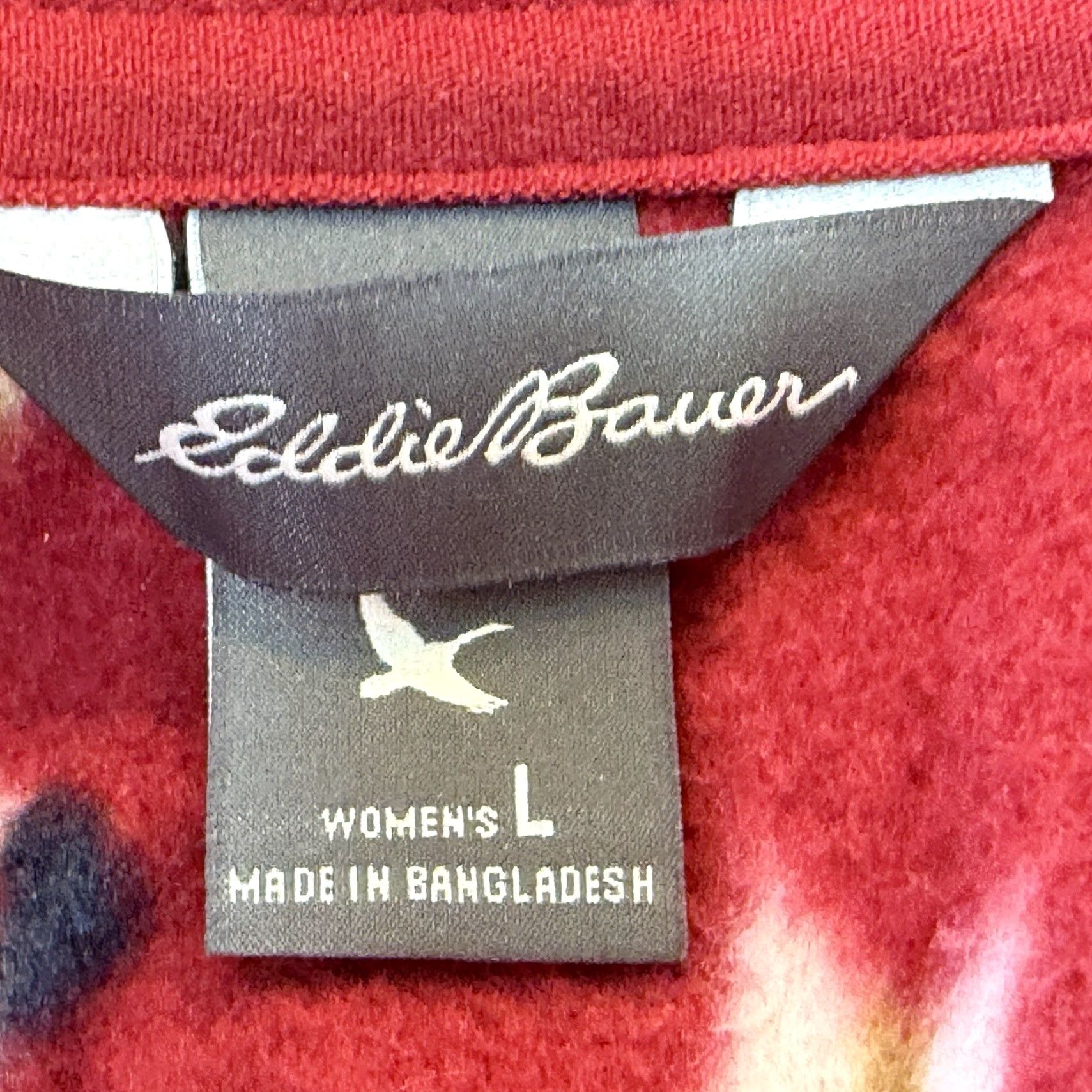 Eddie Bauer Eddie Bauer 1/4 Zip Fleece Jacket Womens L Red Aztec Mid-Length Long Sleeve Lightweight Casual Size L / US 10 / IT 46 - 6 Thumbnail