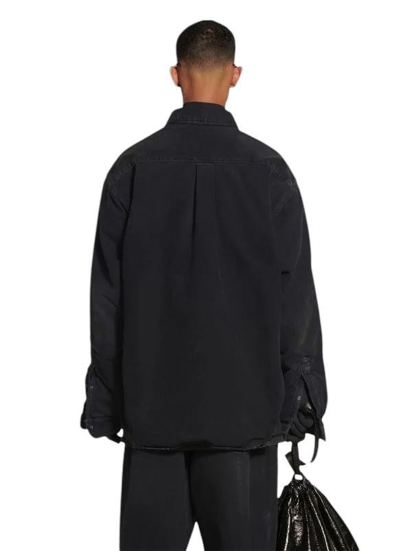 Balenciaga “Mud Show” Silk Padded Double Layer Heavy Denim Work Shirt Size US M / EU 48-50 / 2 - 5 Thumbnail