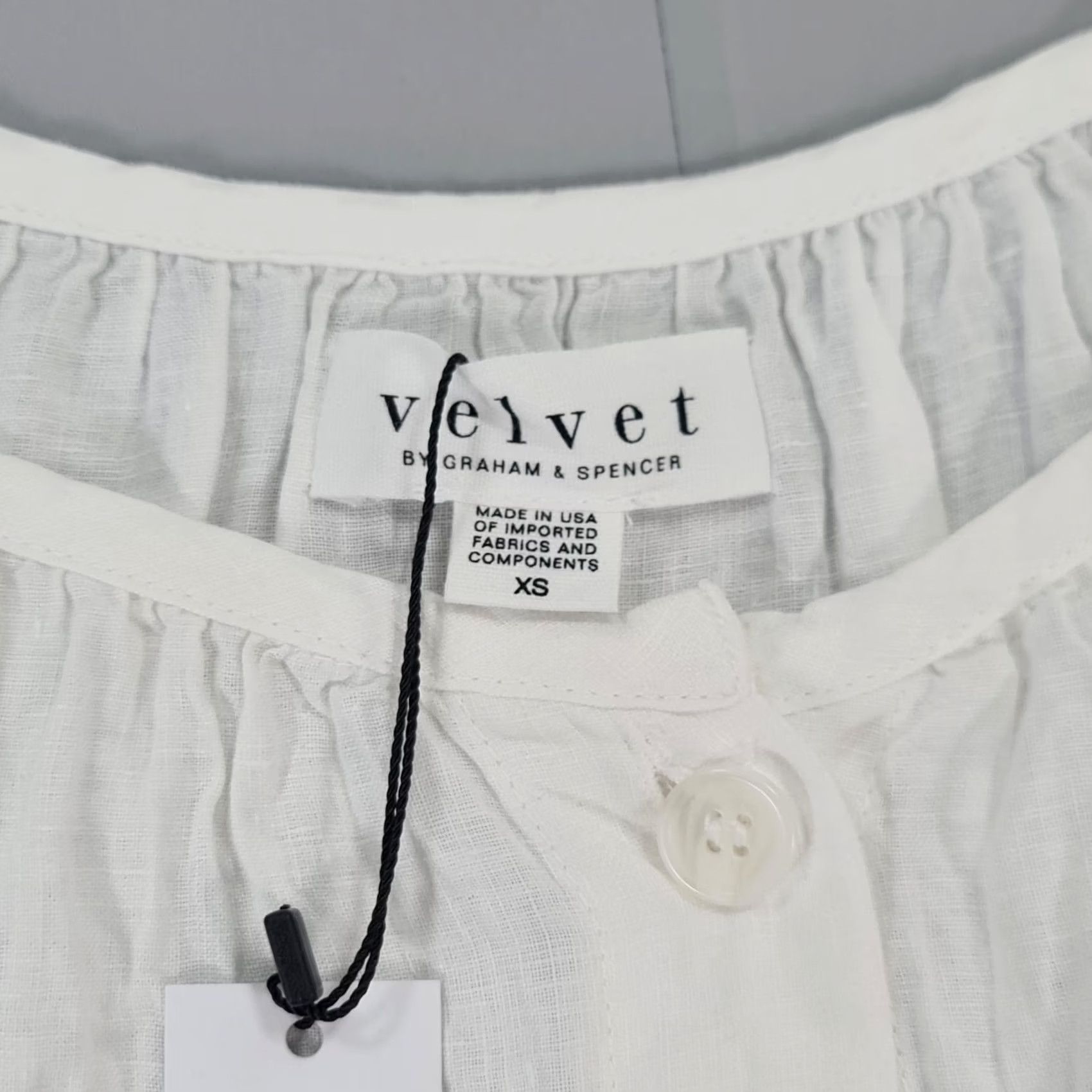 Velvet Velvet by Graham & Spencer Womens Dress White XS Woven Linen Knee Length 3/4 Sleeve Round Neck Pockets Shirt Dress Regular Linen Size XS / US 0-2 / IT 36-38 - 5 Thumbnail