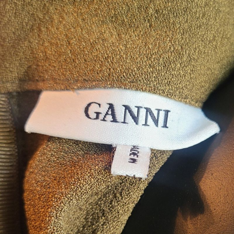 Ganni GANNI Clark Dress in Dark Olive Size XS Size XS / US 0-2 / IT 36-38 - 7 Thumbnail