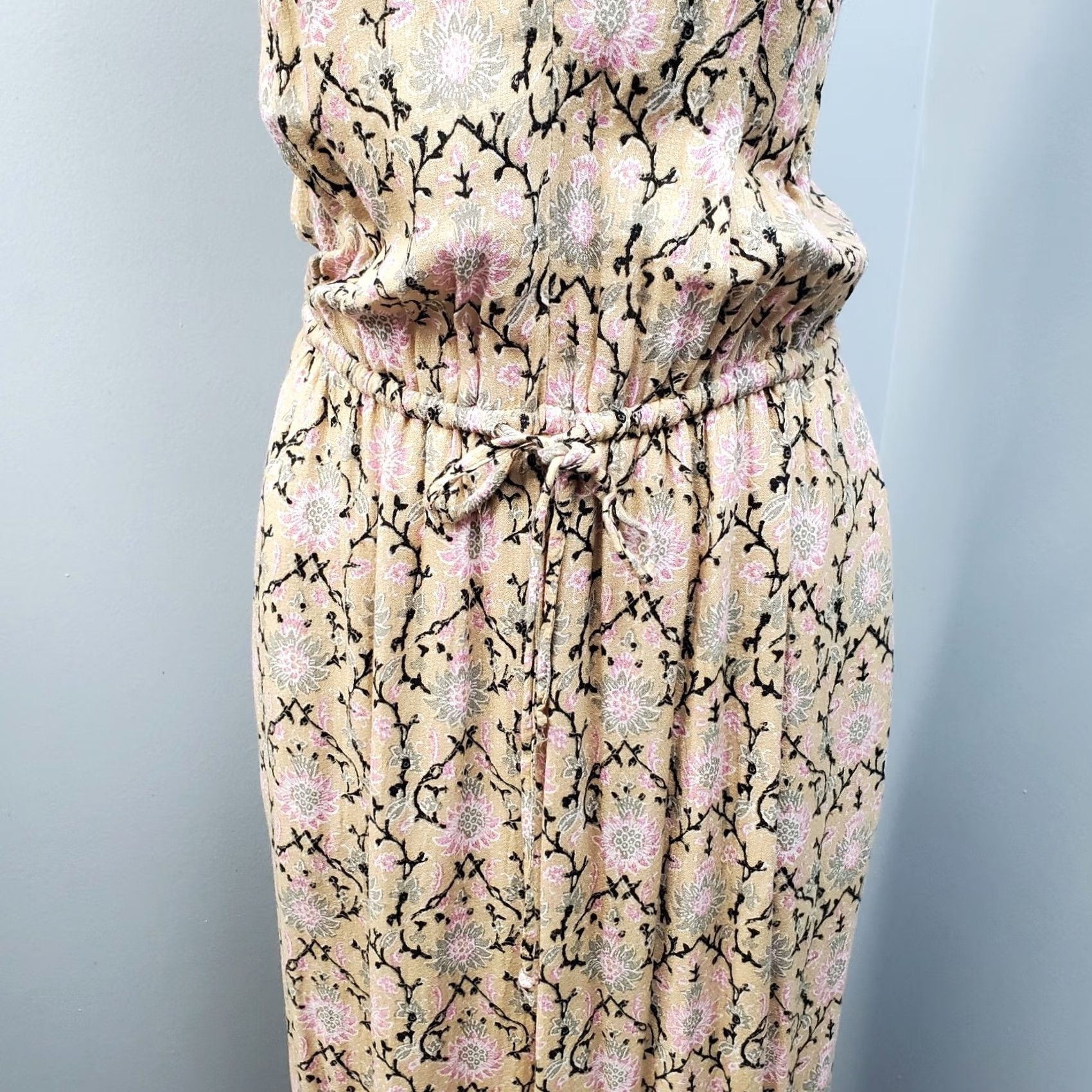 Lucky Brand Lucky Brand Dress Womens S Maxi Multi Floral Lined Cinch Waist Deep Neck Size S / US 4 / IT 40 - 7 Thumbnail
