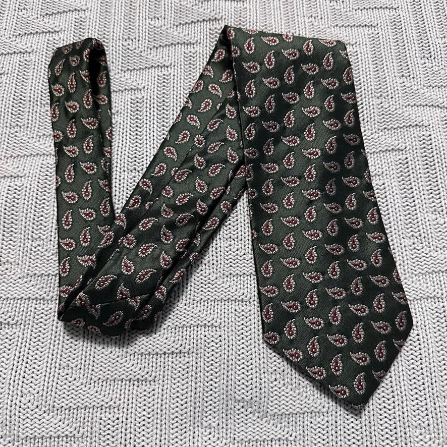 Alexander Julian Alexander Julian olive green paisley silk tie Size ONE SIZE - 1 Thumbnail