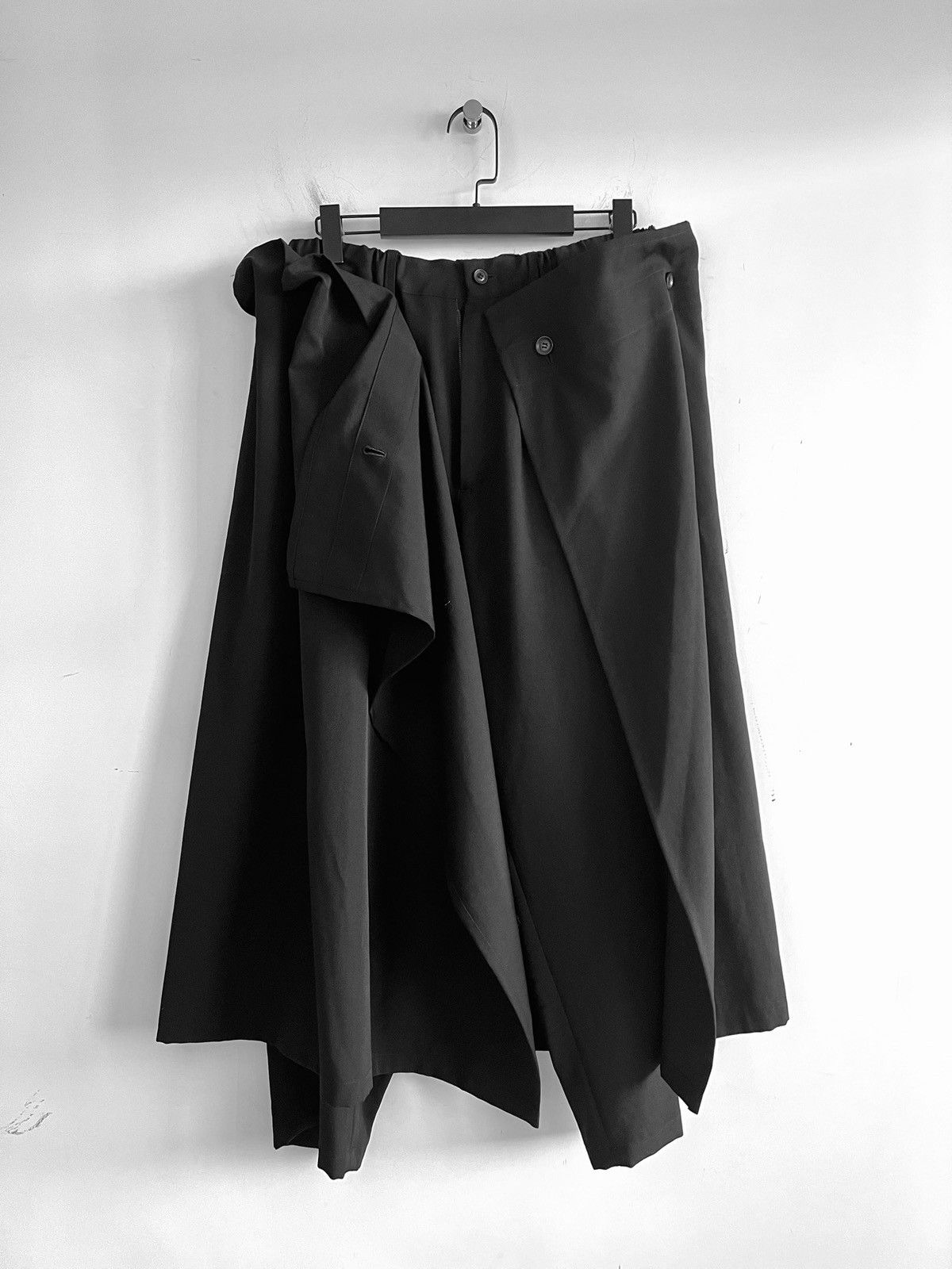 Yohji Yamamoto Yohji Yamamoto - W/Gabardine Layer Wrap Pants Size US 32 / EU 48 - 2 Thumbnail