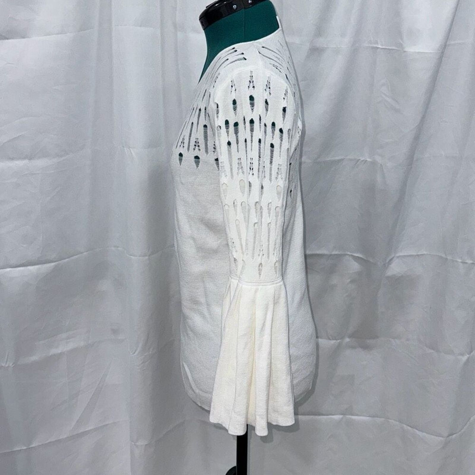 Bailey 44 Bailey 44 white open knit bell sleeve sweater | Sz L, NWT Size L / US 10 / IT 46 - 4 Thumbnail