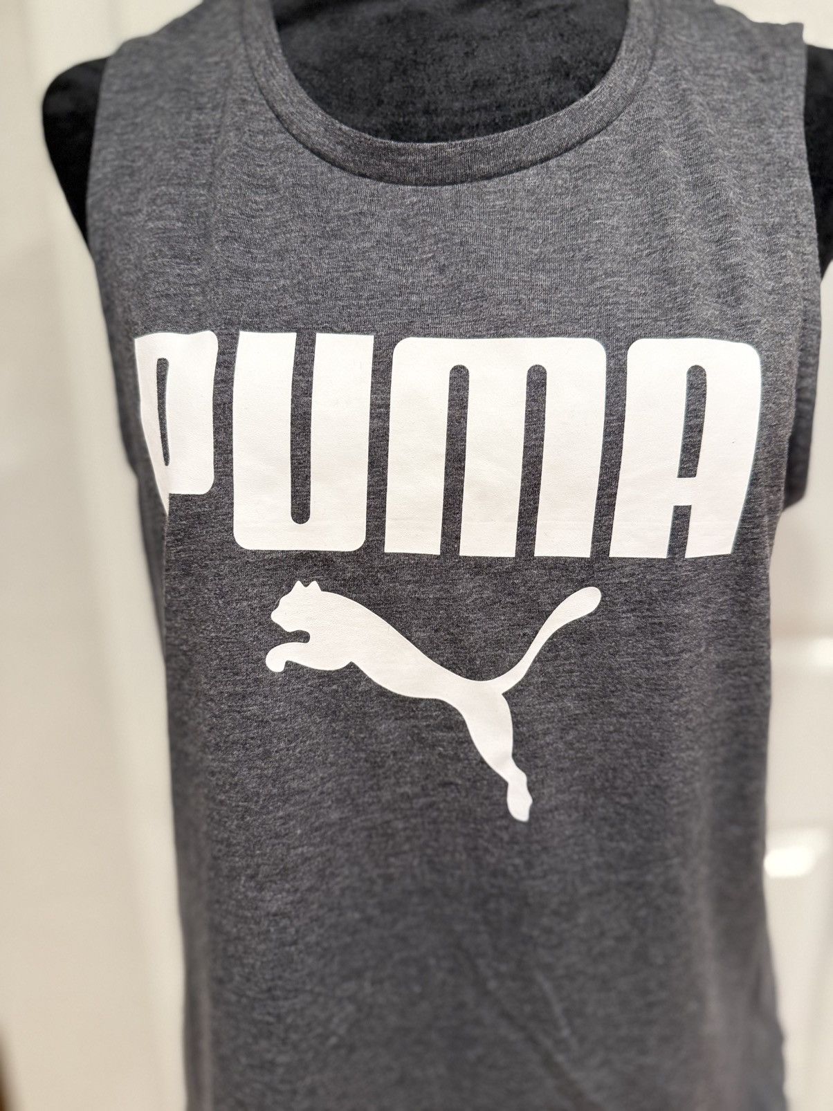 Puma PUMA Gray Sleeveless Logo Tank Top, Size Medium Size M / US 6-8 / IT 42-44 - 2 Thumbnail