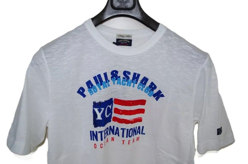 Paul & Shark PAUL&SHARK sz L T-SHIRT WHITE USA FLAG WHITE NEW Size US L / EU 52-54 / 3 - 4 Thumbnail