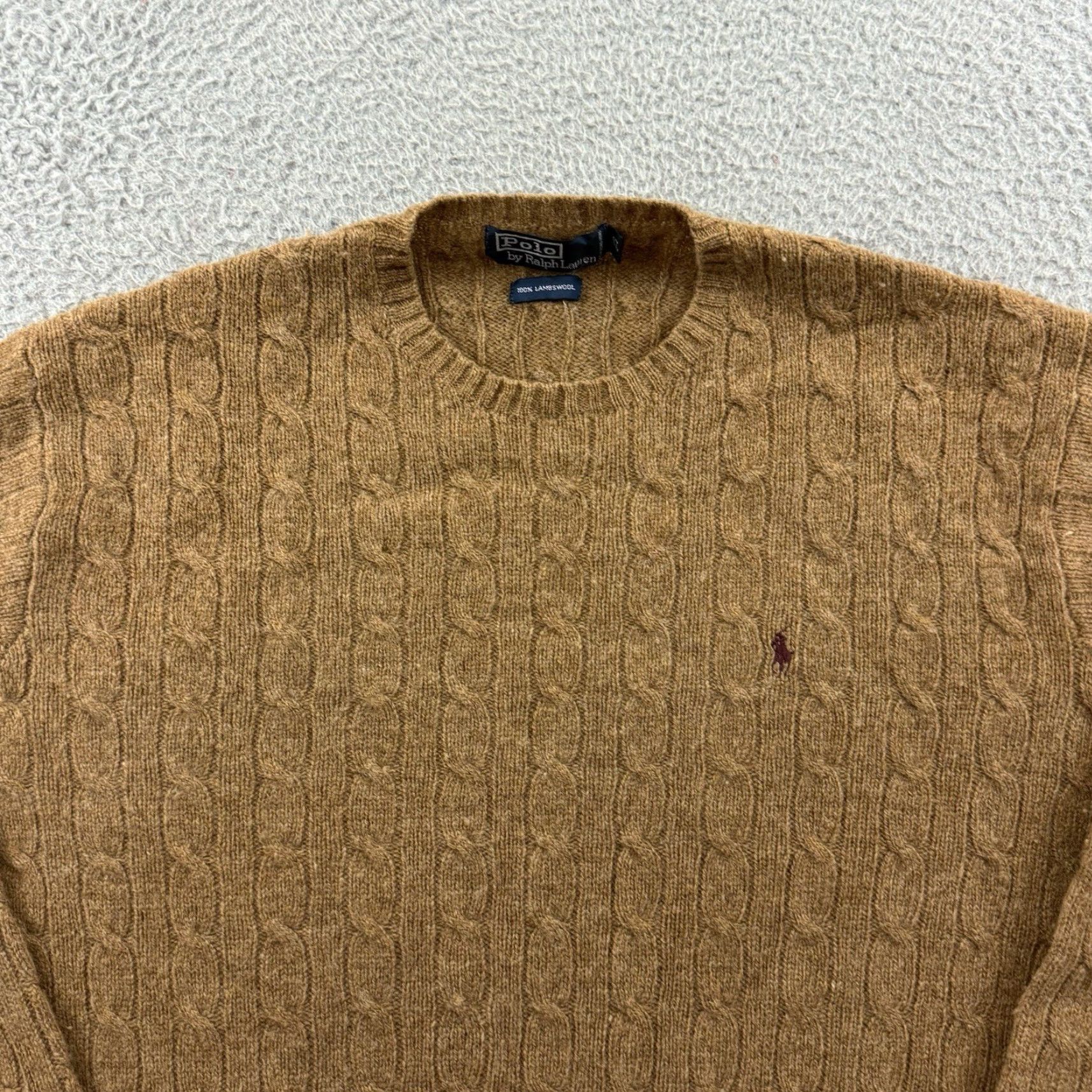 Polo Ralph Lauren Polo Ralph Lauren Sweater Mens XL Brown Cable Knit Wool Pullover Preppy Size US XL / EU 56 / 4 - 3 Thumbnail