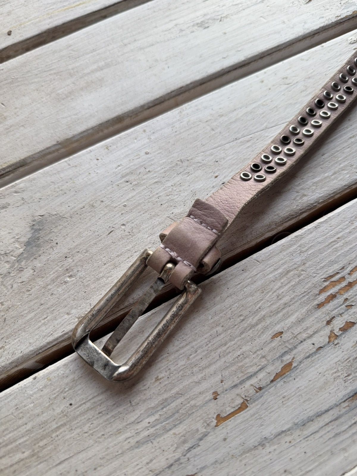 Japanese Brand Vintage Japanese Leather Punk Emo Rock Goth Y2K Drill belt Size ONE SIZE - 7 Thumbnail