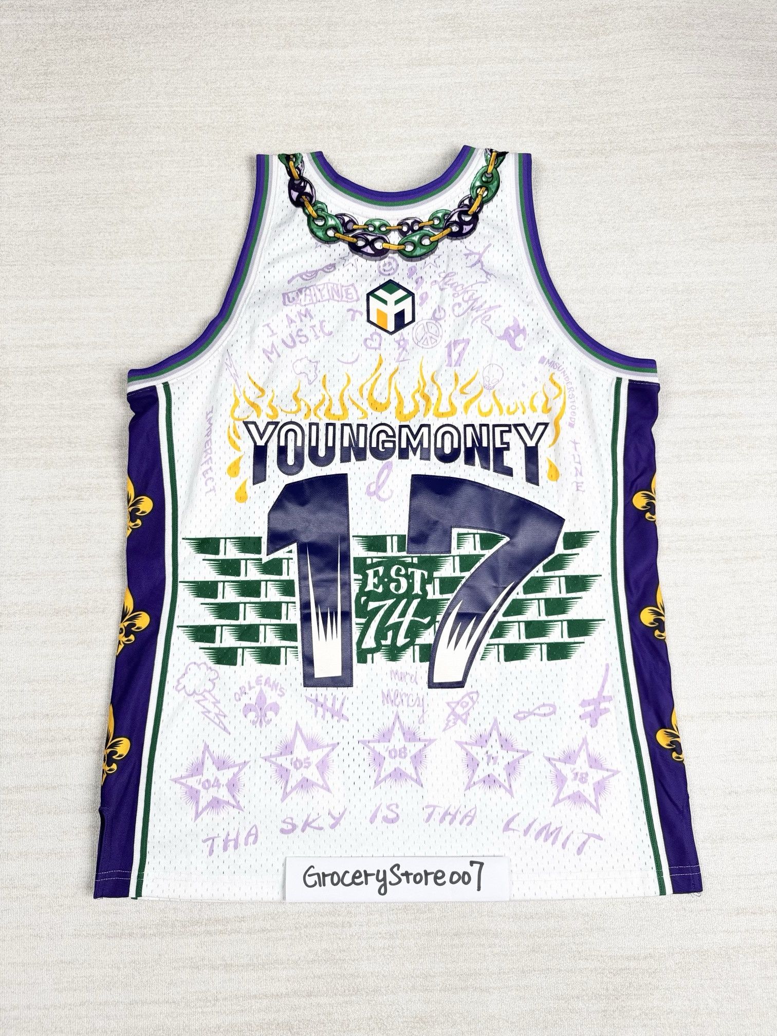 Mitchell & Ness LIL WAYNE YOUNG MONEY X NEW ORLEANS JAZZ JERSEY Size US L / EU 52-54 / 3 - 2 Thumbnail