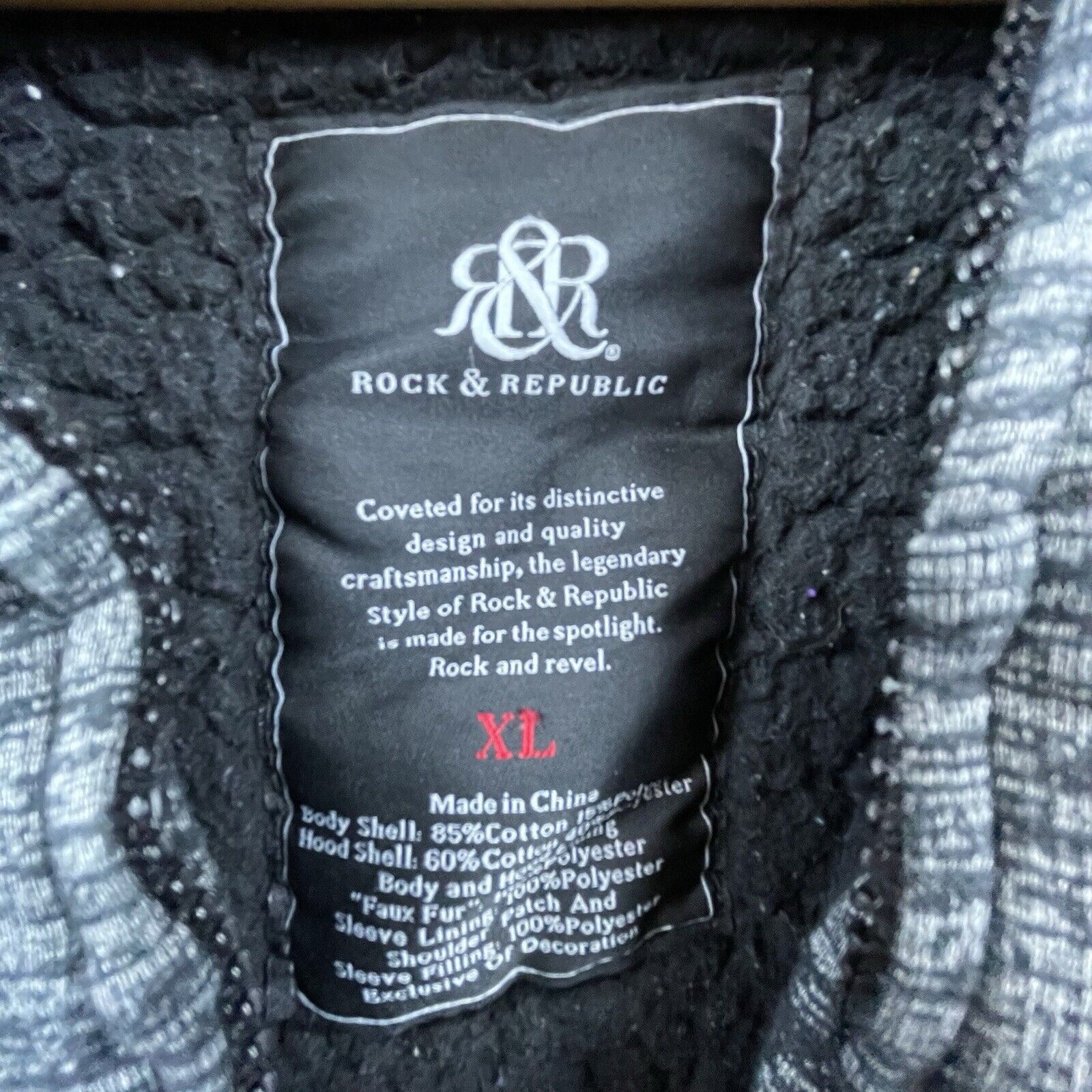 Rock & Republic Rock & Republic Hoodie Mens Extra Large Grey Sherpa Lined Size US XL / EU 56 / 4 - 3 Thumbnail