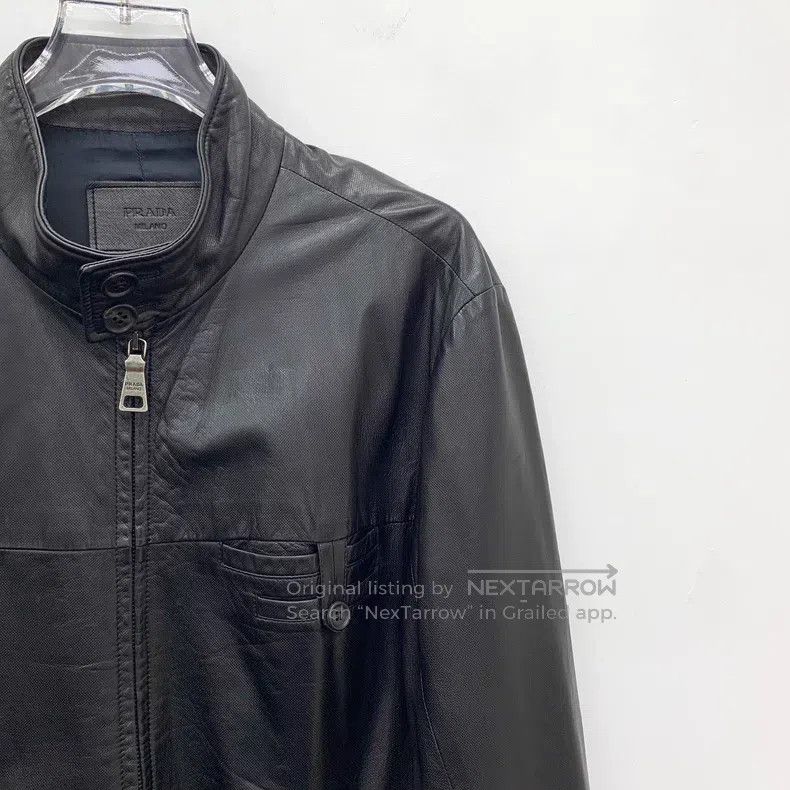 Prada Prada Black stand-up collar leather jacket Size US M / EU 48-50 / 2 - 3 Thumbnail