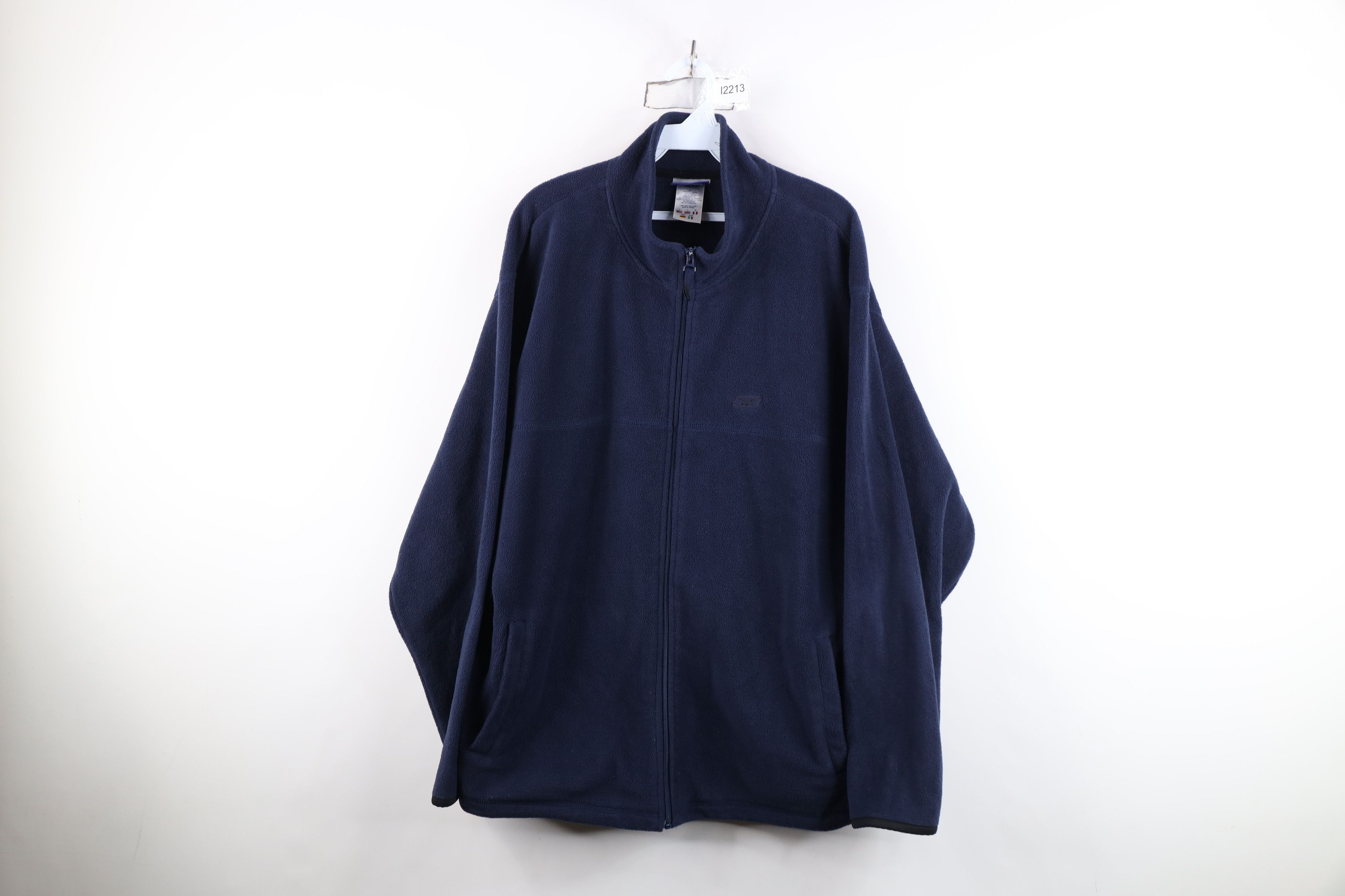 Reebok Vintage 90s Y2K Reebok Logo Fleece Full Zip Jacket Blue Size US L / EU 52-54 / 3 - 1 Thumbnail