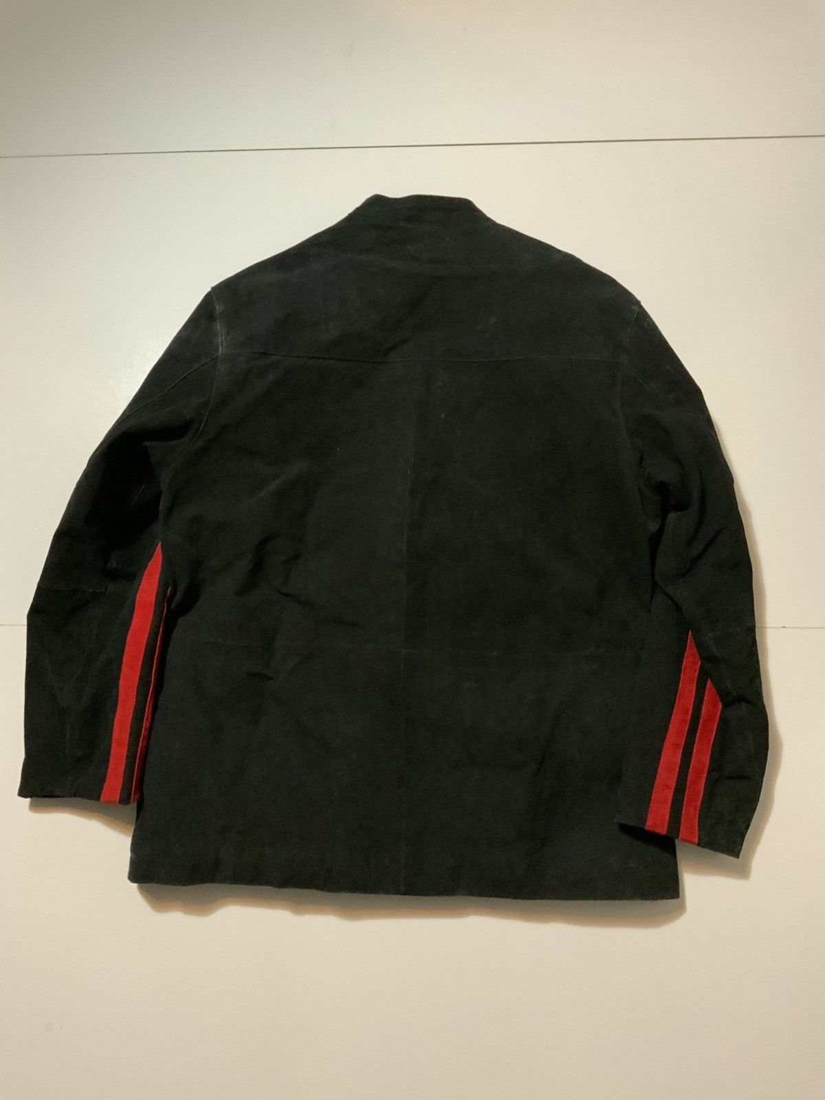 Vintage VTG Y2K Suede Leather Cafe Racer Stripe Motorcycle Jacket Size US L / EU 52-54 / 3 - 2 Thumbnail
