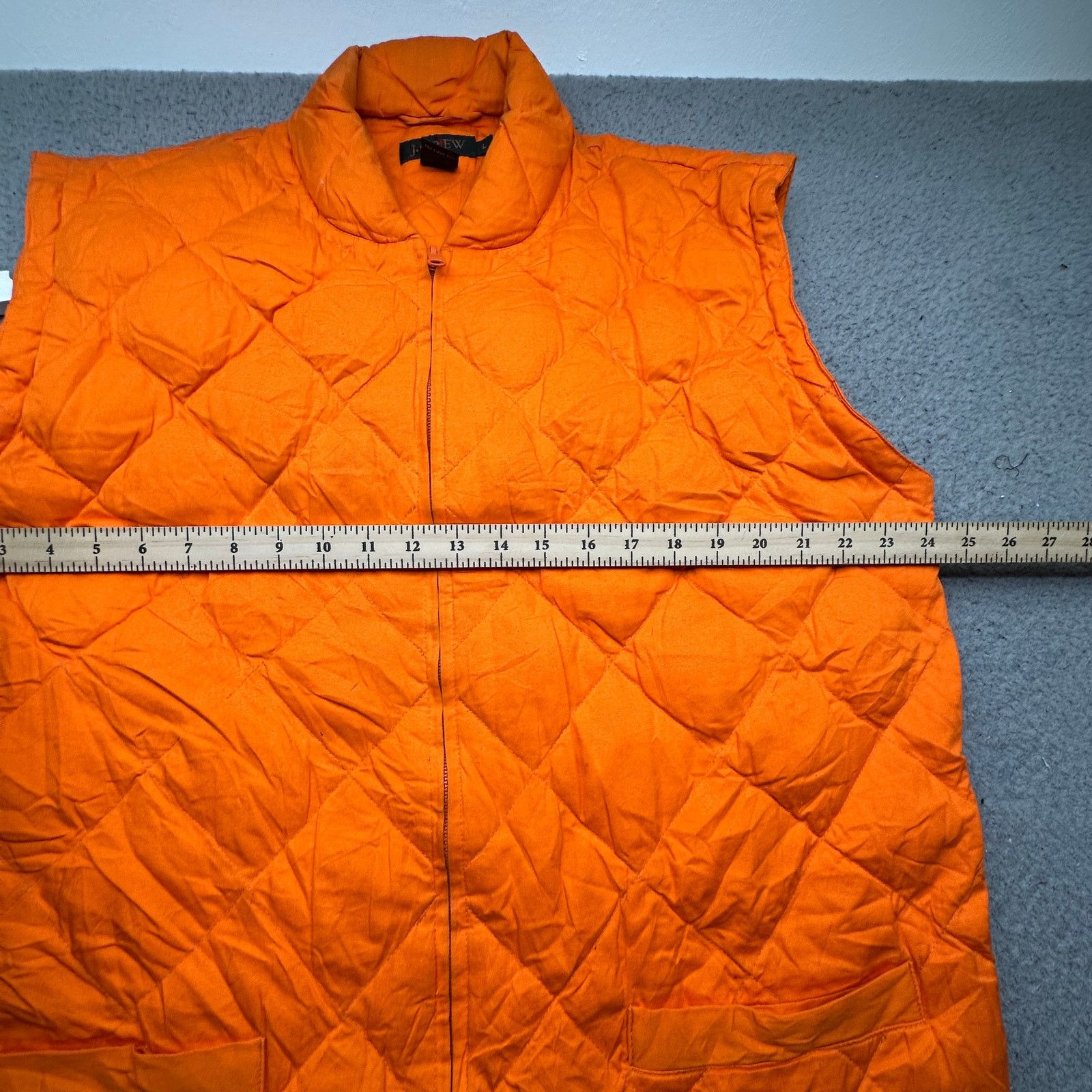 J.Crew VTG J Crew Duck Down Hunting Quilted Vest Mens Large Orange Size US L / EU 52-54 / 3 - 4 Thumbnail