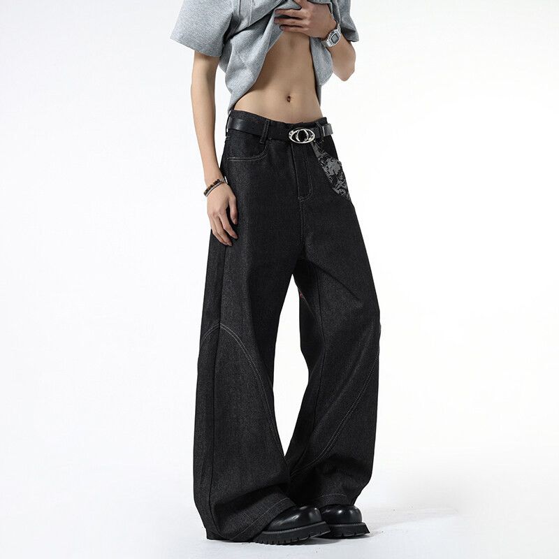 Japanese Brand Men's American high street loose bootcut snake print jeans Size US 32 / EU 48 - 4 Thumbnail