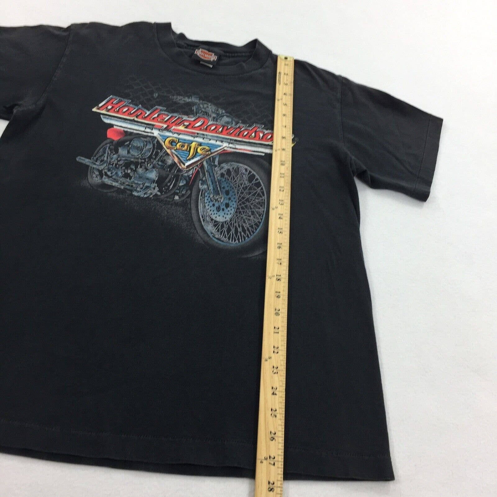 Harley Davidson × Vintage Vintage 1990s Harley Davidson Cafe Single Stitch T-Shirt Size US L / EU 52-54 / 3 - 9 Thumbnail