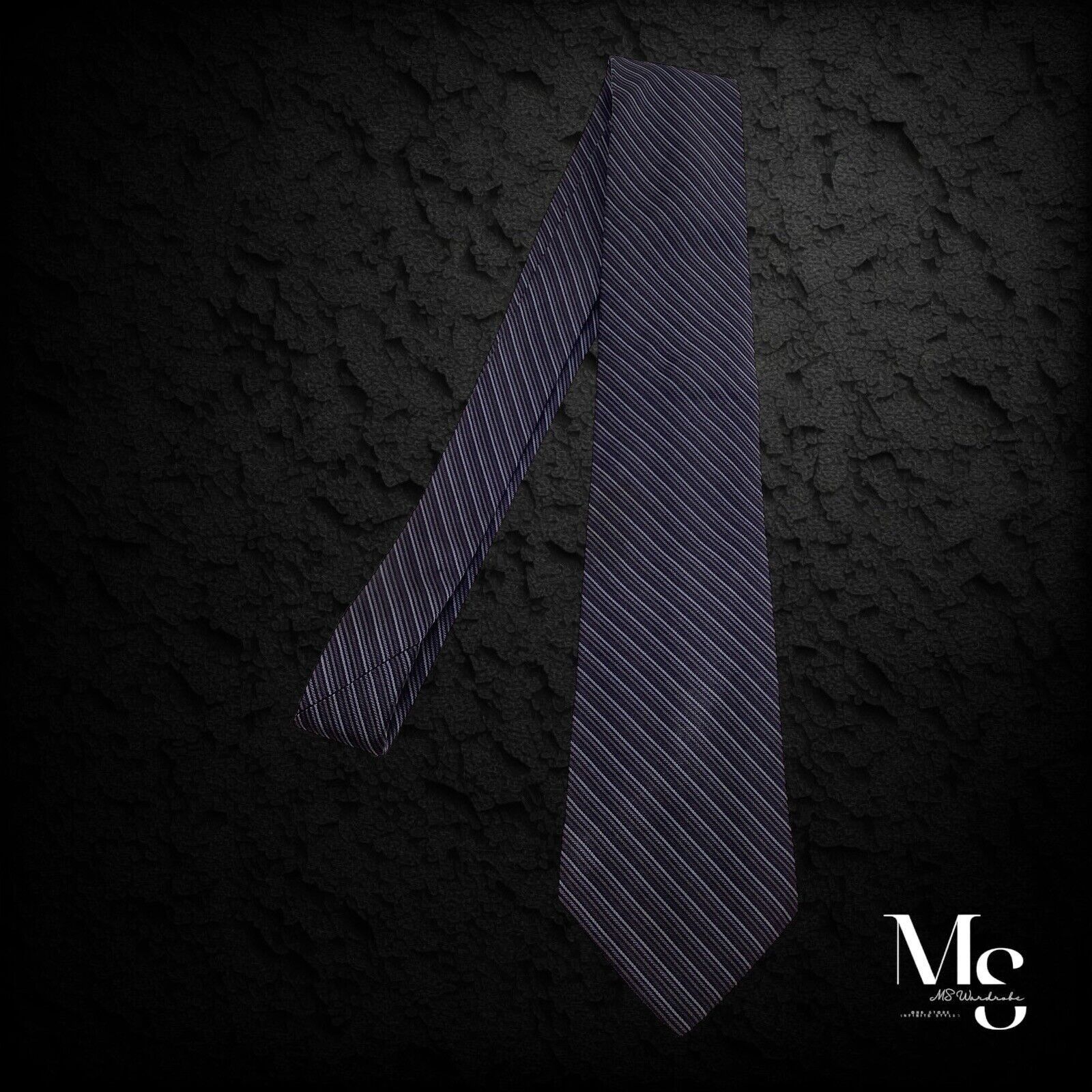 Other BROLETTO Gray Striped Luxury Silk Tie Hand Made in USA Size ONE SIZE - 5 Thumbnail