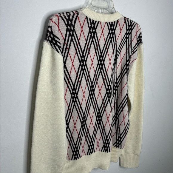 Burberry Burberry Argyle Check Wool Blend Sweater Chalk White Red Men Size US S / EU 44-46 / 1 - 8 Thumbnail