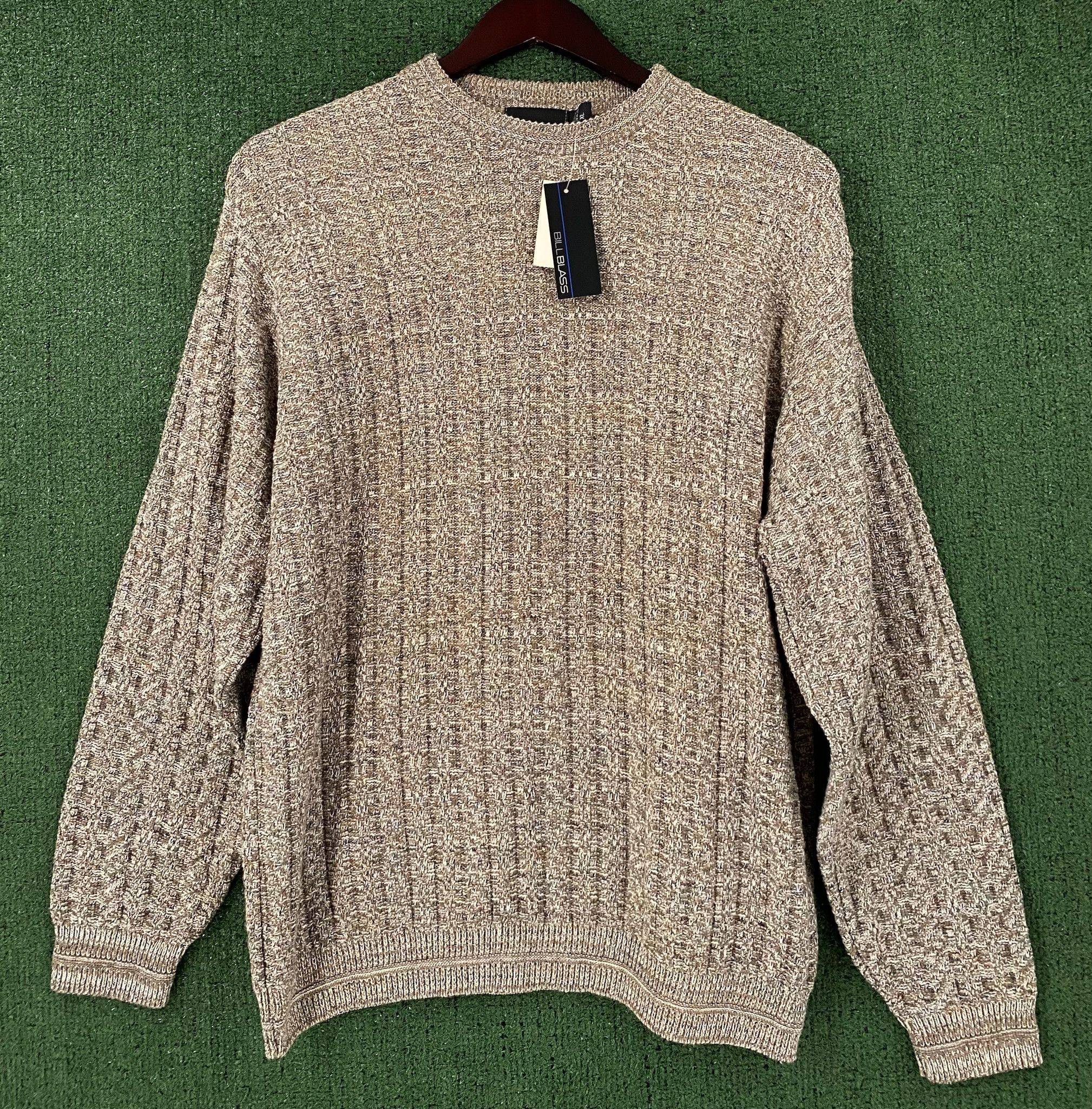 Bill Blass New Vintage Bill Blass Textured Oatmeal Patterned Sweater XL Size US XL / EU 56 / 4 - 1 Thumbnail