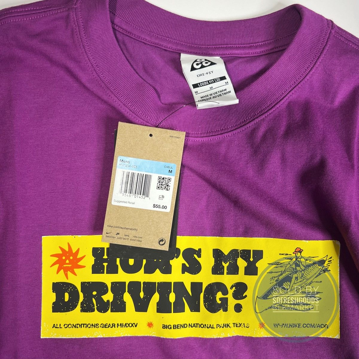 Nike Nike ACG Dri-FIT Canoe Sticker Graphic T-Shirt Bold Berry M Size US M / EU 48-50 / 2 - 3 Thumbnail