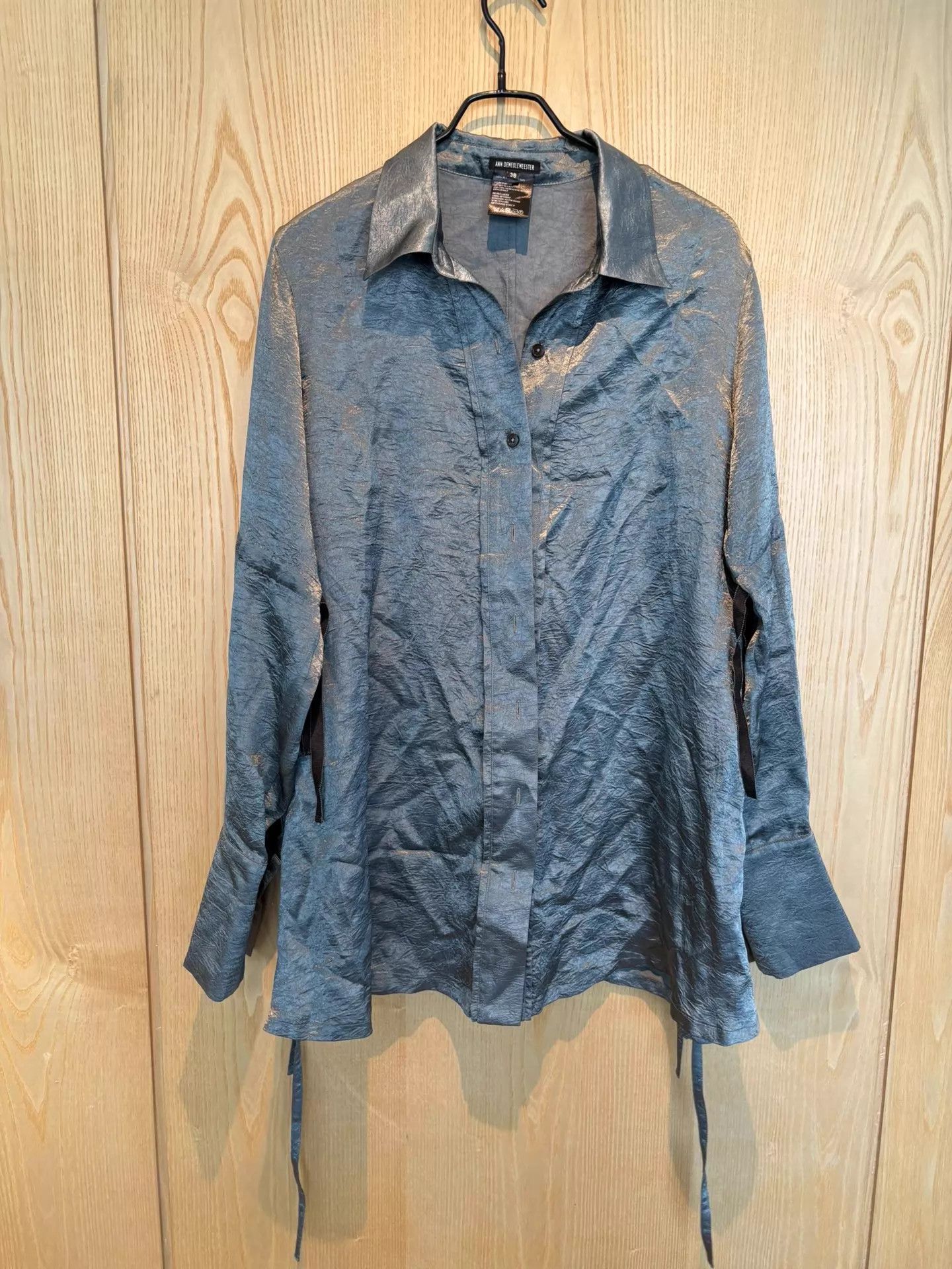 Ann Demeulemeester ANN DEMEULEMEESTER Linen LS Shirt Blue Gray 38 Size XS / US 0-2 / IT 36-38 - 8 Thumbnail