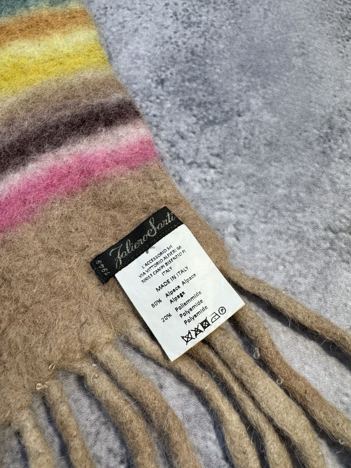 Faliero Sarti × Vintage Faliero Sarti Alpaca scarf Size ONE SIZE - 2 Thumbnail