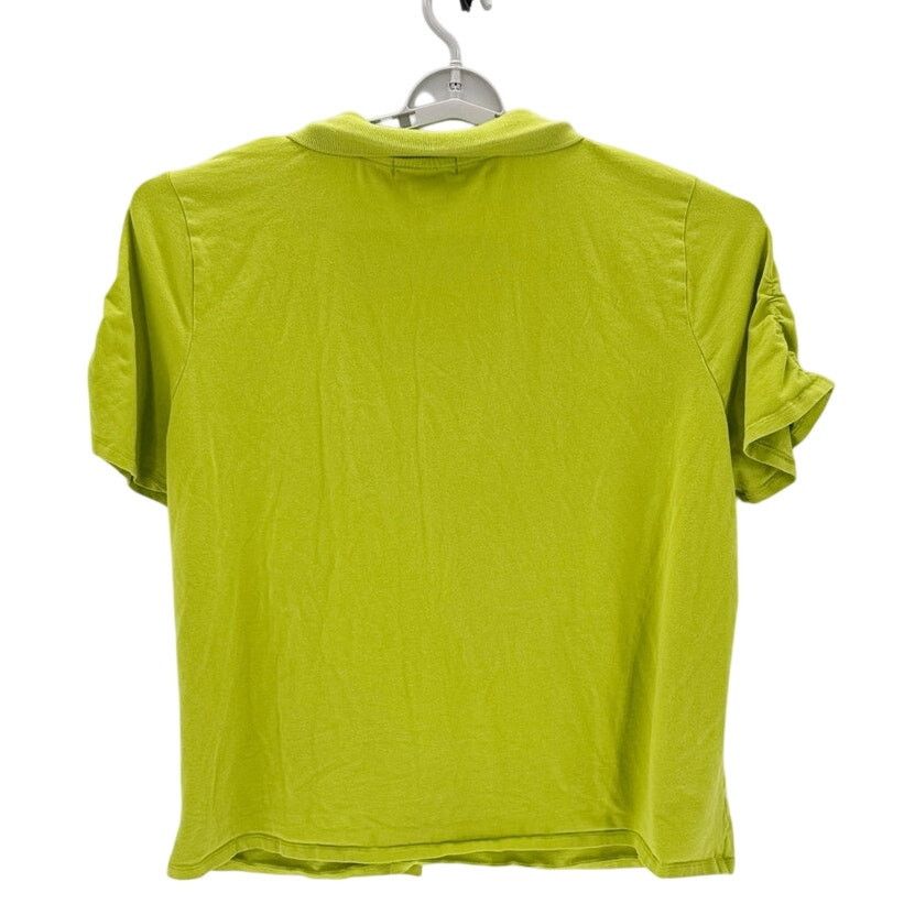 Michael Kors Michael Kors MK Ruched Half Zip Polo T-Shirt lime green 3XL Size 3XL / US 20-22 - 2 Thumbnail