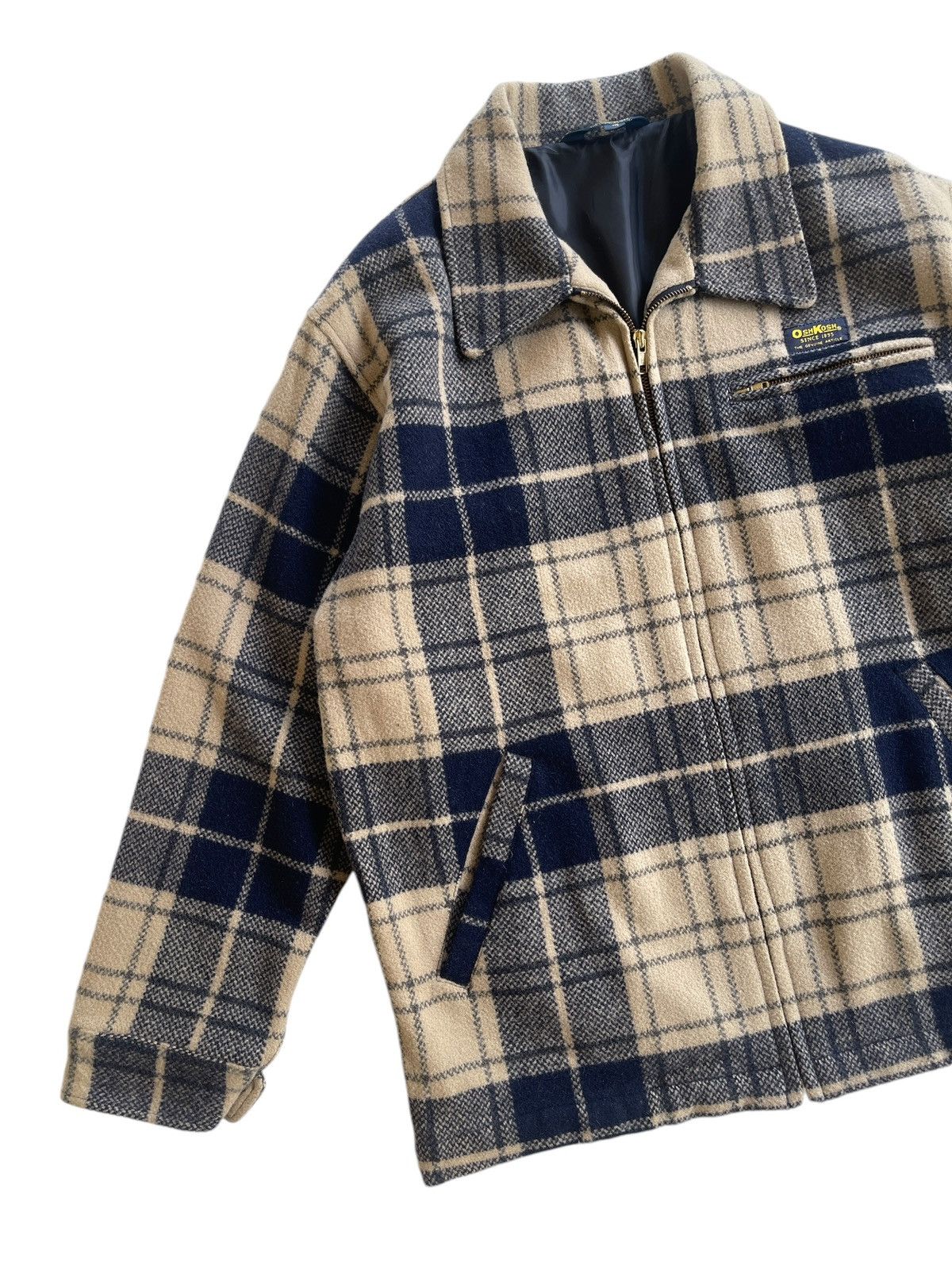 Japanese Brand Oshkosh Classic Wool Plaid Zipper Jacket Size US M / EU 48-50 / 2 - 6 Thumbnail