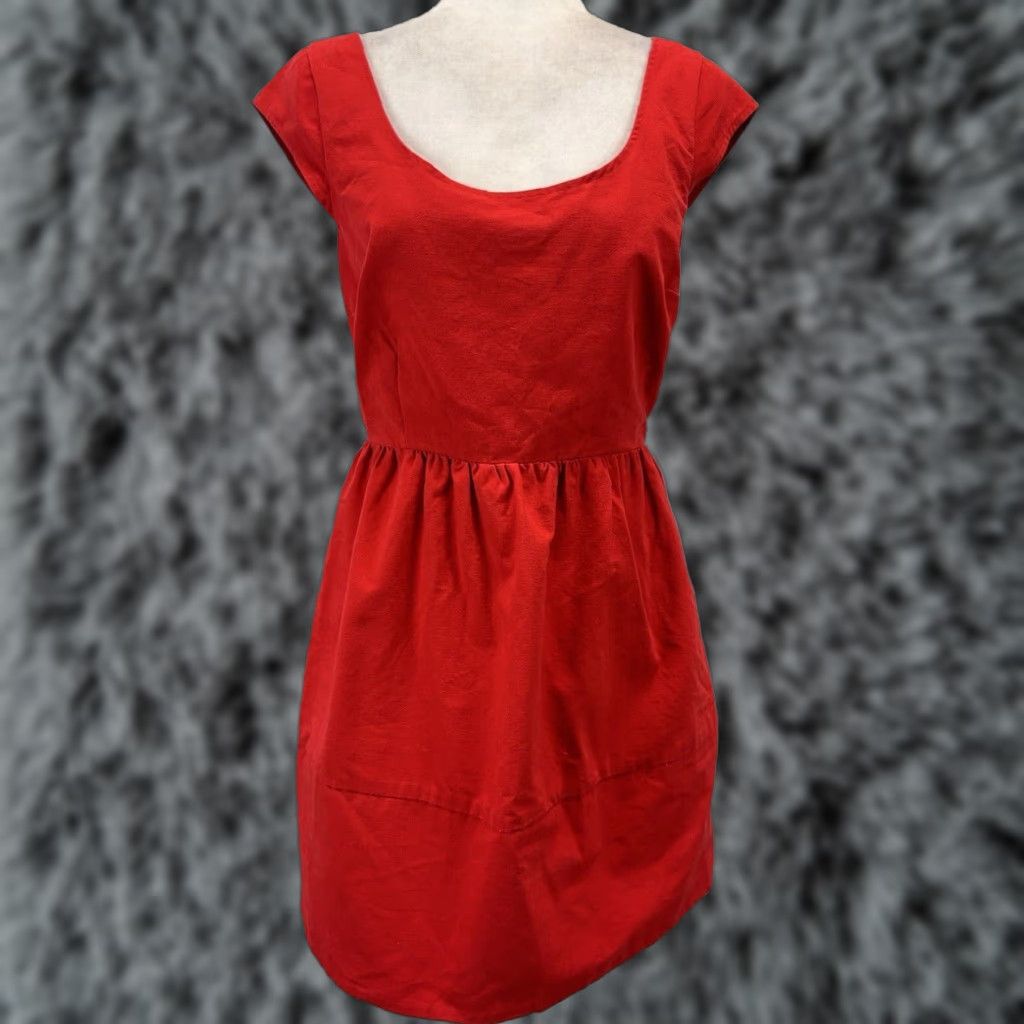 American Eagle Outfitters American Eagle Red Skater Dress, Fit and Flare, Short Sleeve, Size 6, Women's Size M / US 6-8 / IT 42-44 - 1 Thumbnail