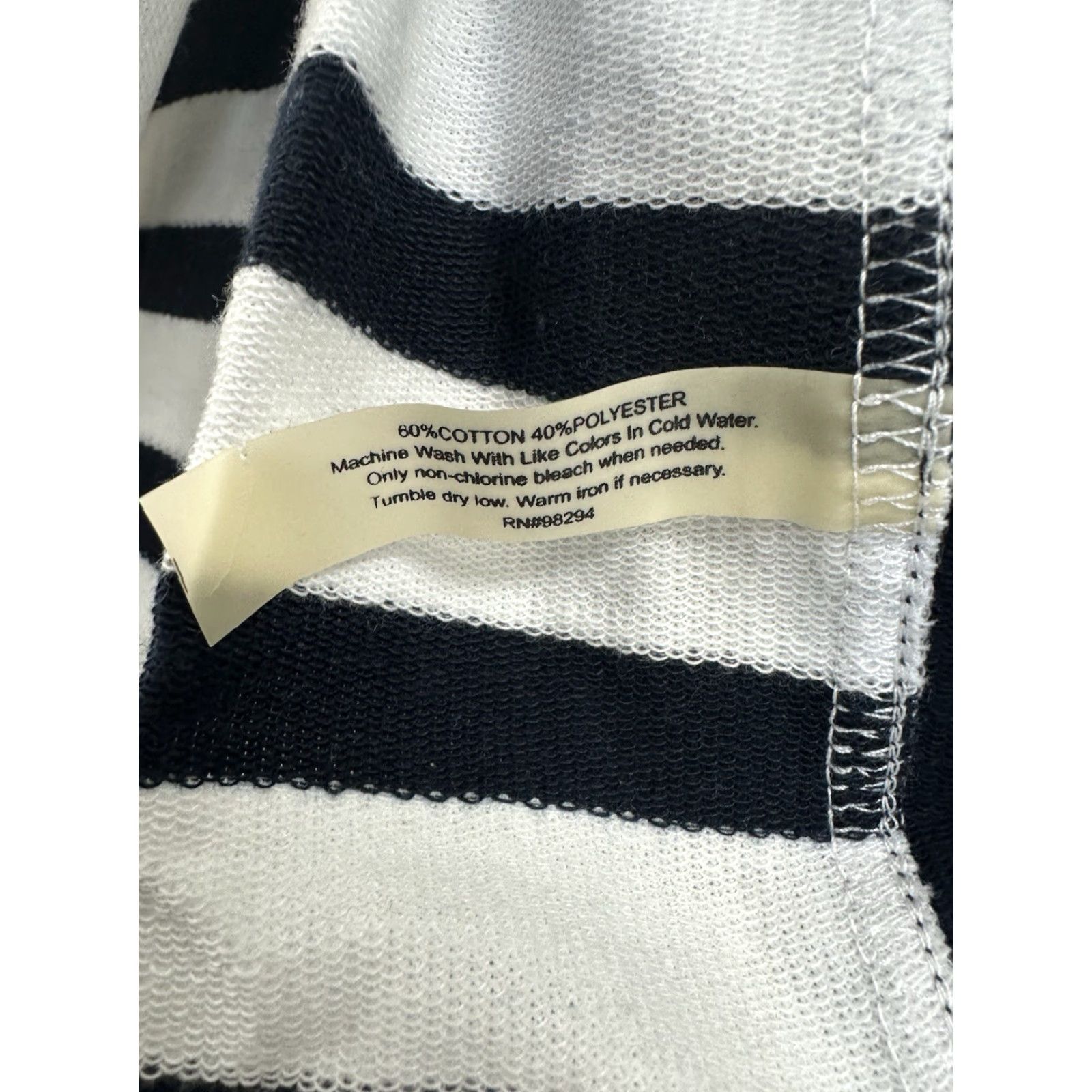 Vintage Onque Casuals Womens Jacket L Navy Striped Long Sleeve Full Zip NWTs Size L / US 10 / IT 46 - 5 Thumbnail