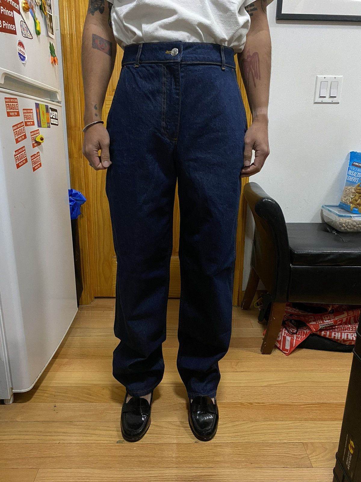 Maison Kitsune Maison Kitsuné Women STRAIGHT DENIM JEANS Size 29" - 2 Thumbnail