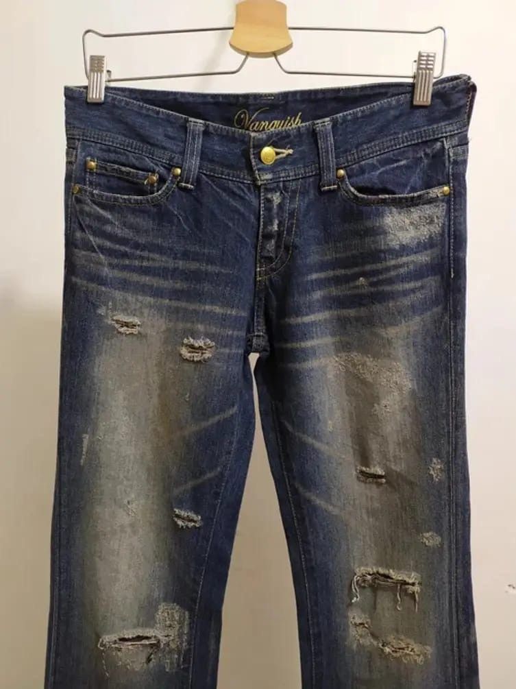 Vanquish VANQUISH Distressed Denim Flare Jeans Made In Japan Size US 28 / EU 44 - 2 Thumbnail