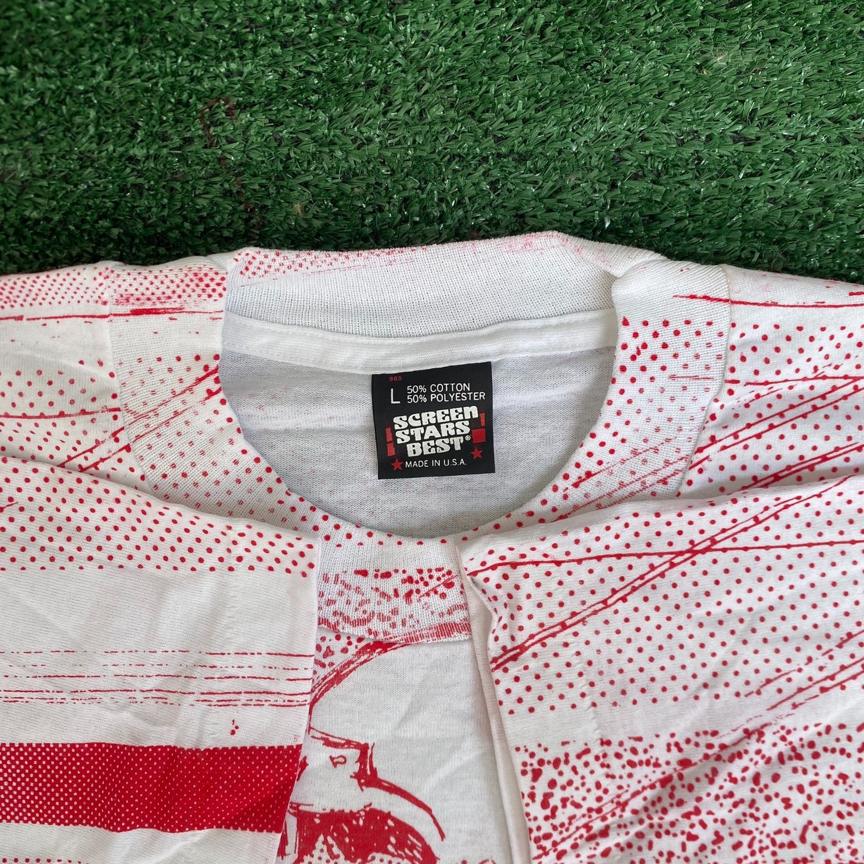 Vintage Vintage 90s Football AOP T-Shirt All Over Print Single Stitc Size US L / EU 52-54 / 3 - 3 Thumbnail