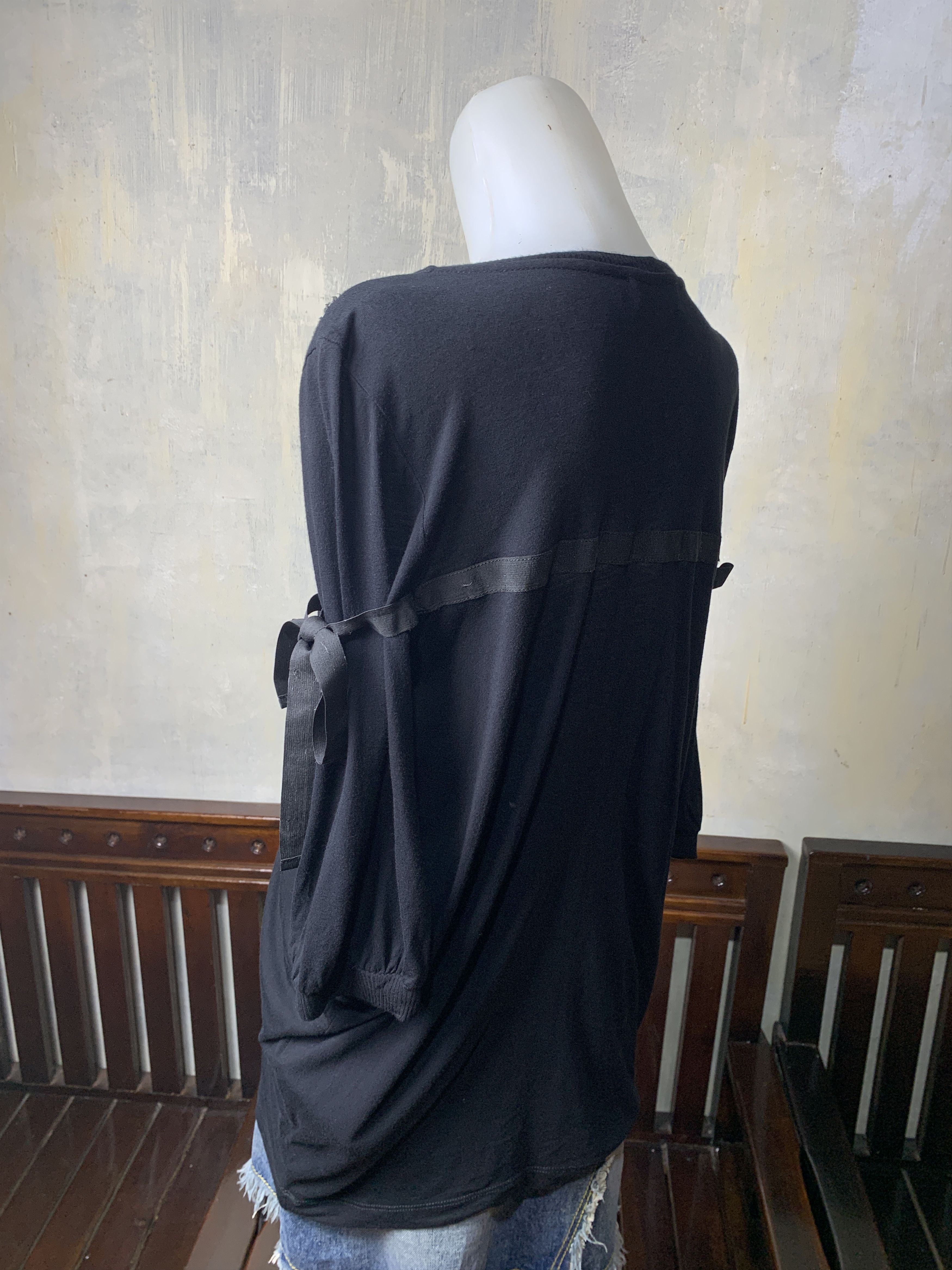 Diesel Black Gold Diesel Black Gold Cross Lace Viscose Blouse (Fit M) Size M / US 6-8 / IT 42-44 - 3 Thumbnail
