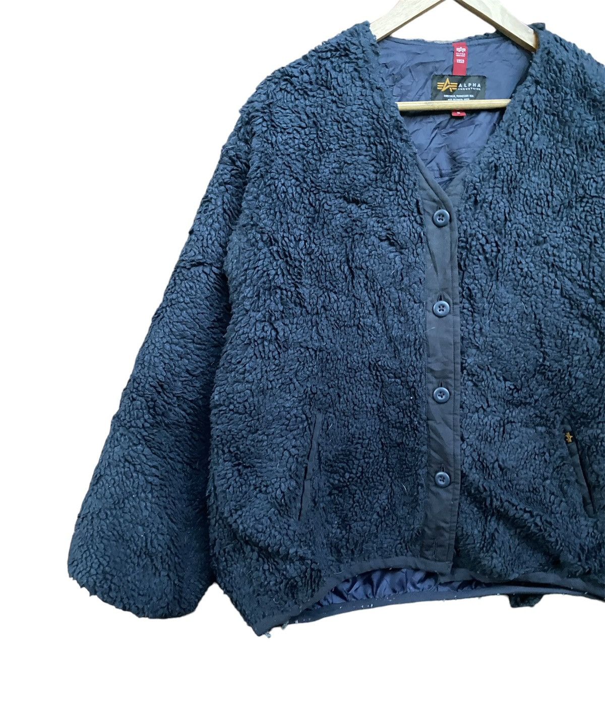 Alpha Industries × Japanese Brand Vintage Alpha Industries Fleece Button Up Jacket Size US M / EU 48-50 / 2 - 3 Thumbnail