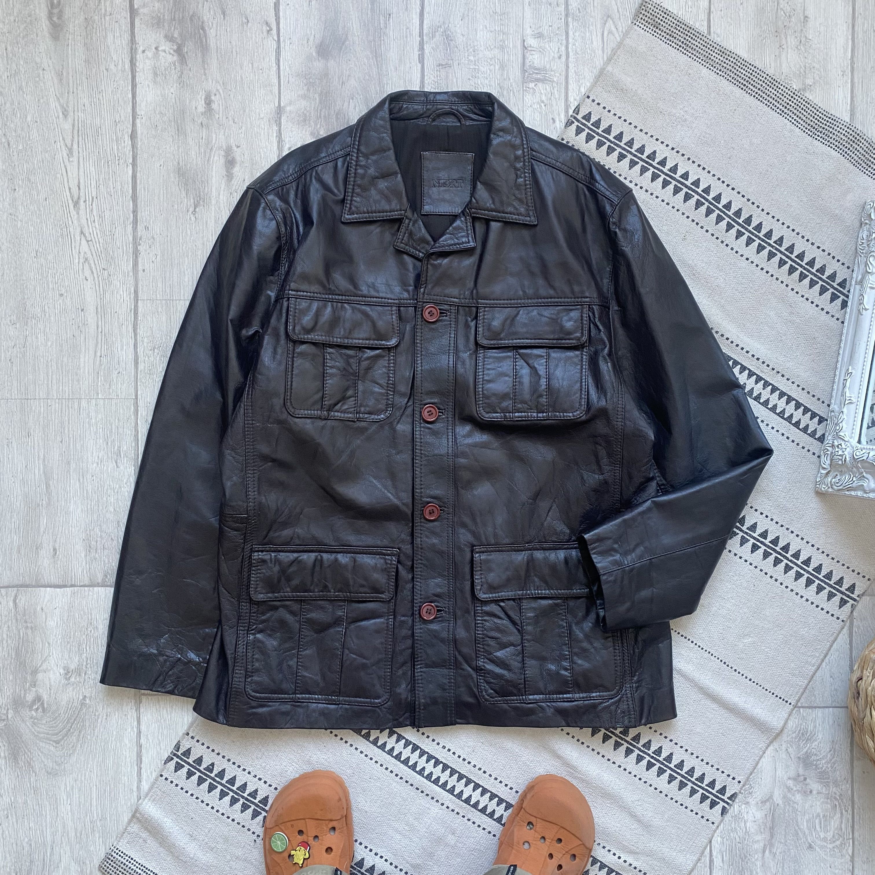 Genuine Leather Vintage 90s Real Leather jacket Button Up Size US L / EU 52-54 / 3 - 6 Thumbnail