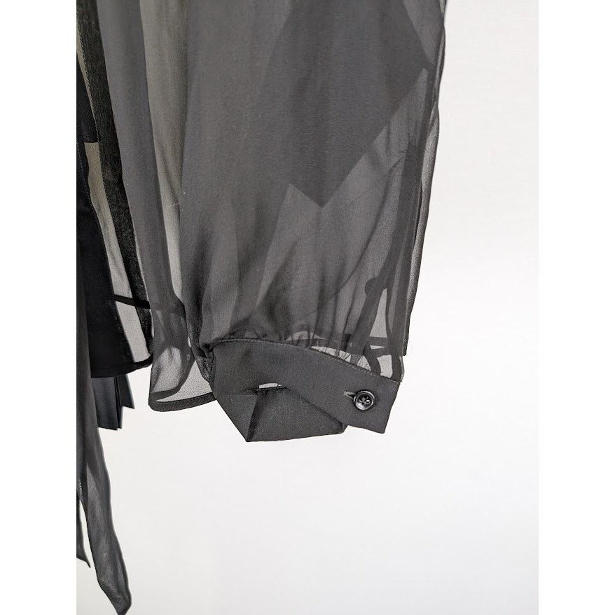 Saint Laurent Paris o1rshd1 Lavallière silk crêpe de chine shirt in Black Size US M / EU 48-50 / 2 - 6 Thumbnail