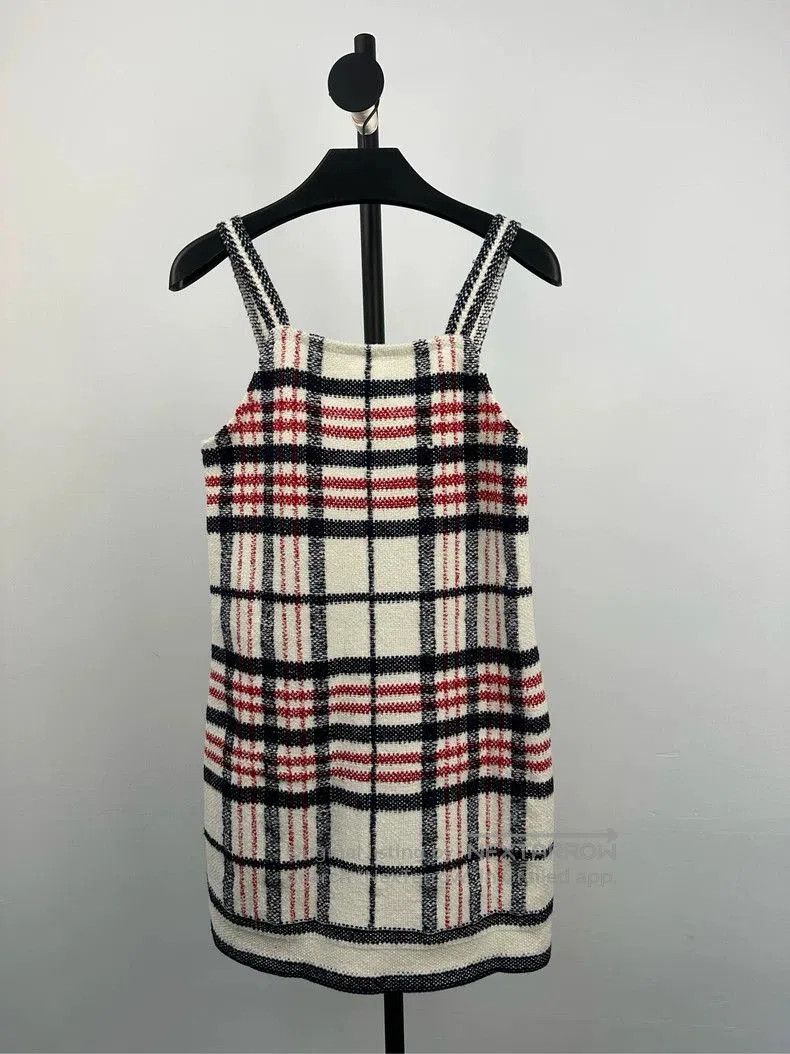 Dior Dior Wool Check Logo Sleeveless Dress . Size M / US 6-8 / IT 42-44 - 1 Thumbnail