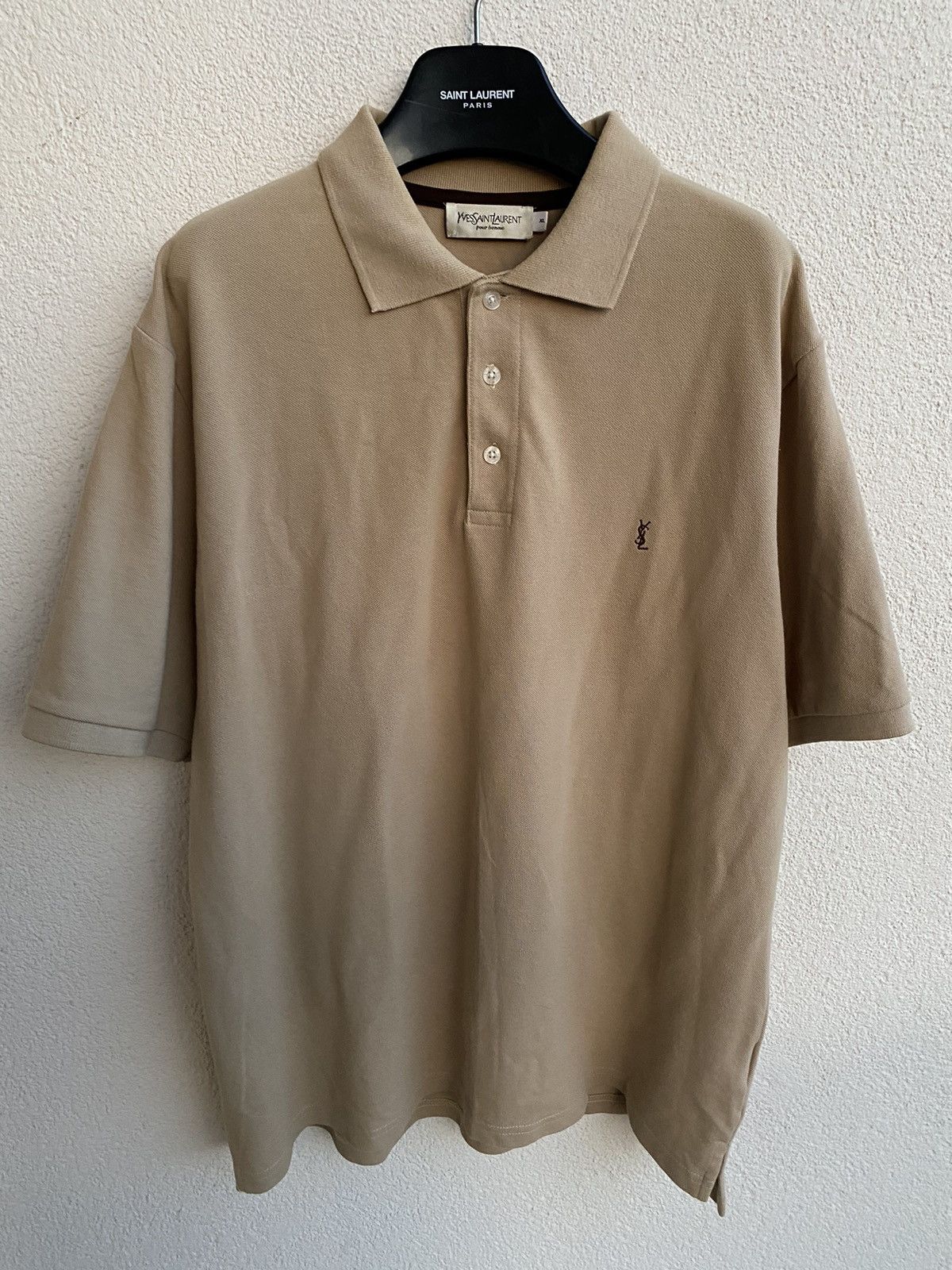 Yves Saint Laurent Beige YSL Polo Shirt Tan YSL T-shirt YSL Shirt Size US XL / EU 56 / 4 - 2 Thumbnail